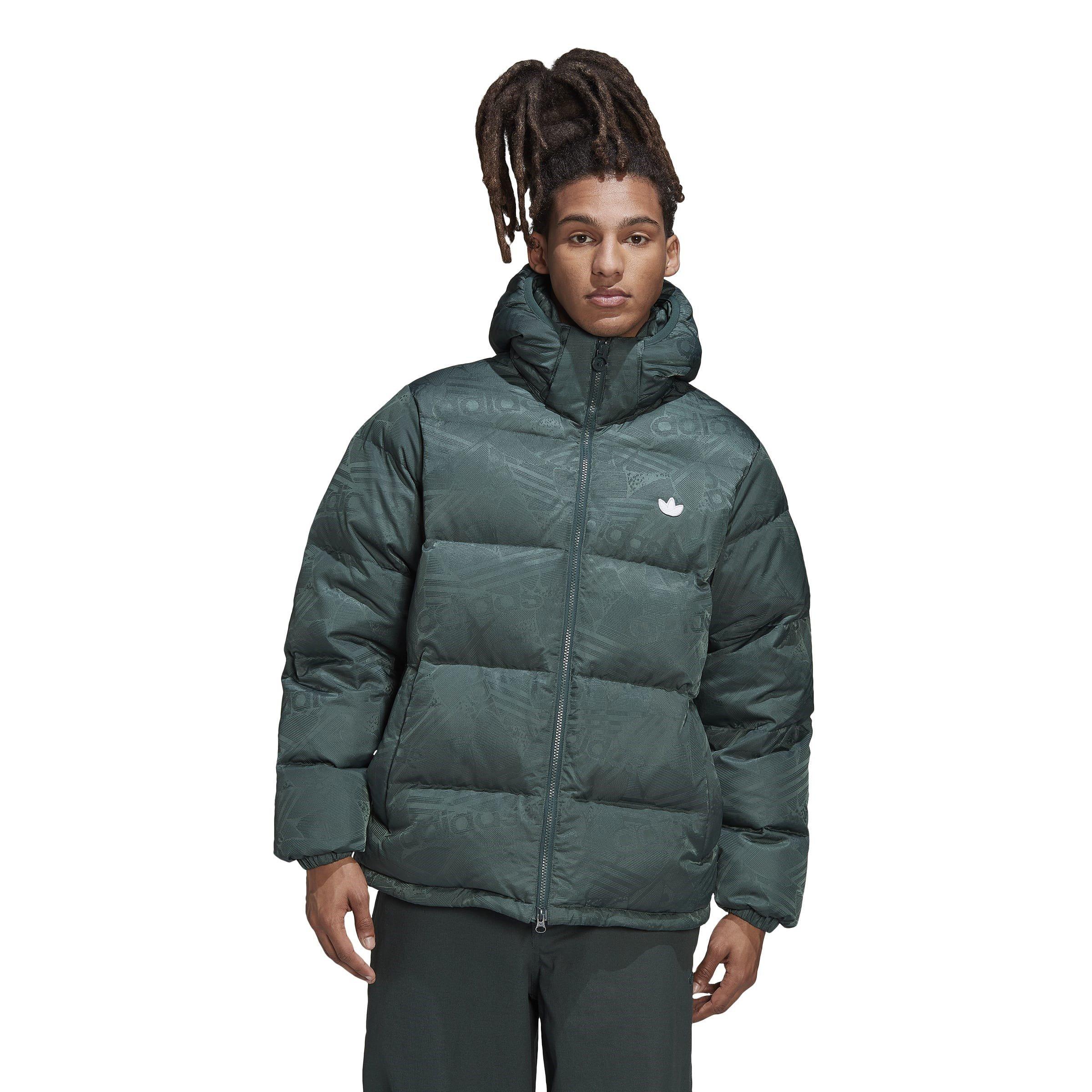 Grises - adidas Originals - Adidas Hooded Funnel Neck Long Sleeve Puffer Jacket - 2