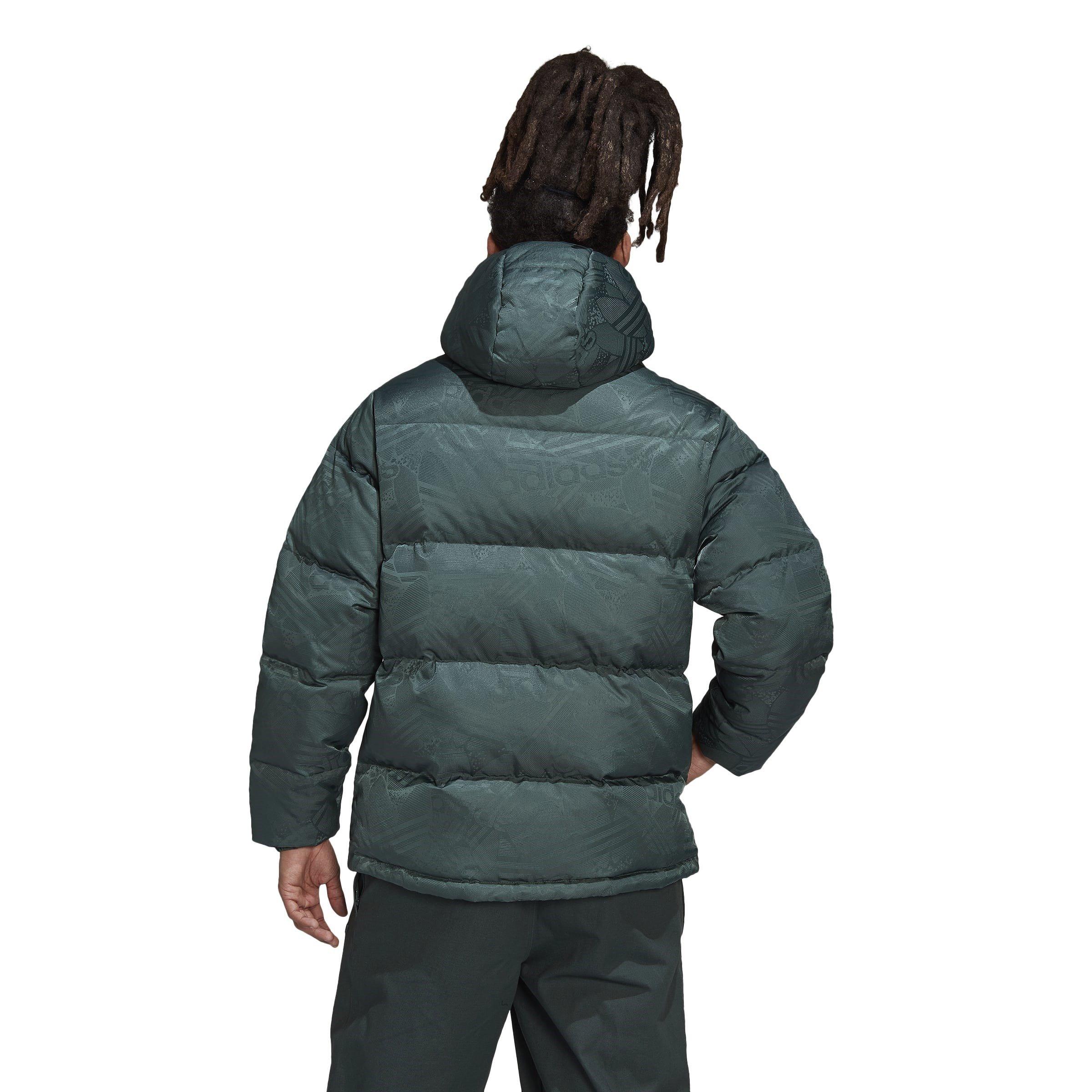 Grises - adidas Originals - Adidas Hooded Funnel Neck Long Sleeve Puffer Jacket - 3