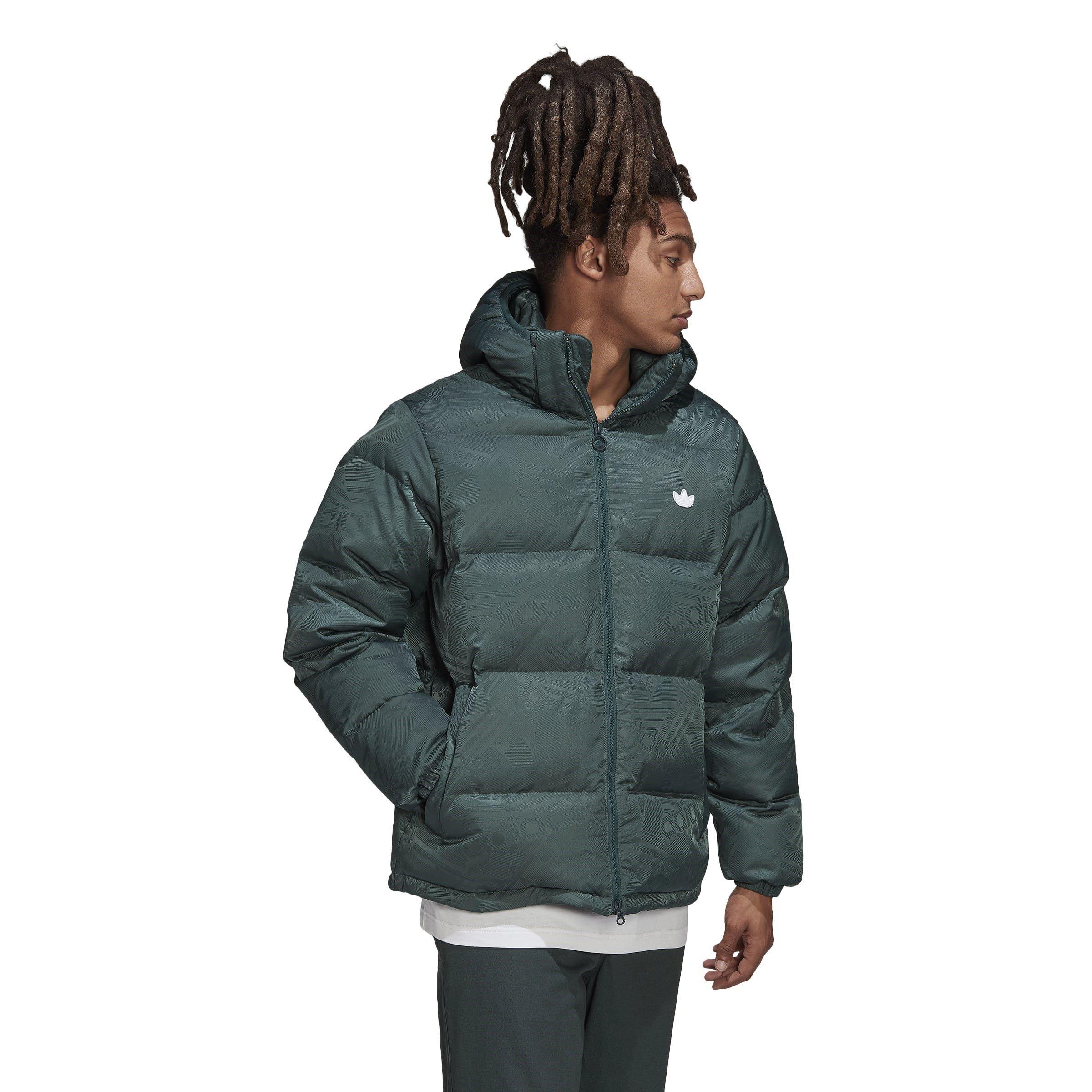 Grises - adidas Originals - Adidas Hooded Funnel Neck Long Sleeve Puffer Jacket - 4