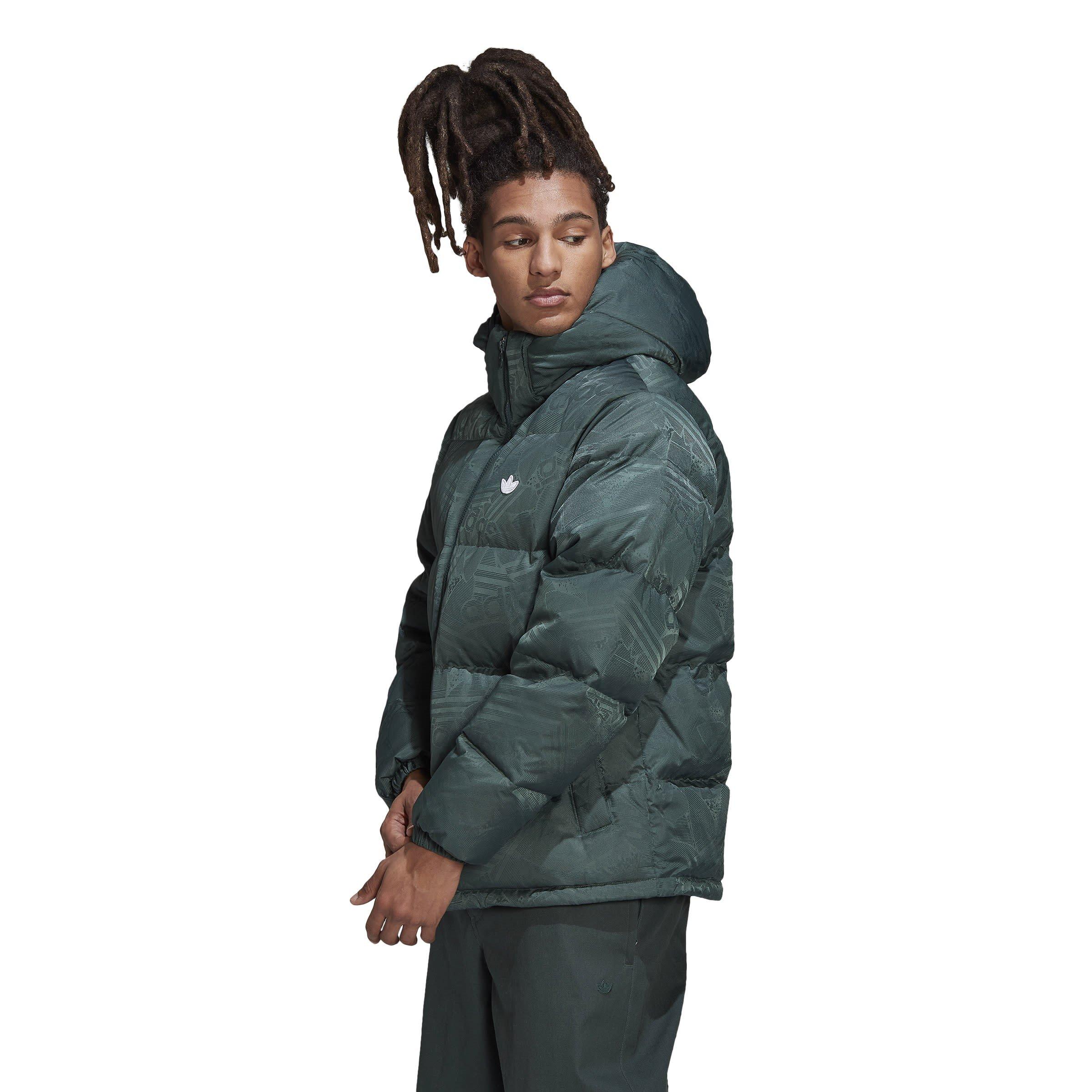 Grises - adidas Originals - Adidas Hooded Funnel Neck Long Sleeve Puffer Jacket - 5