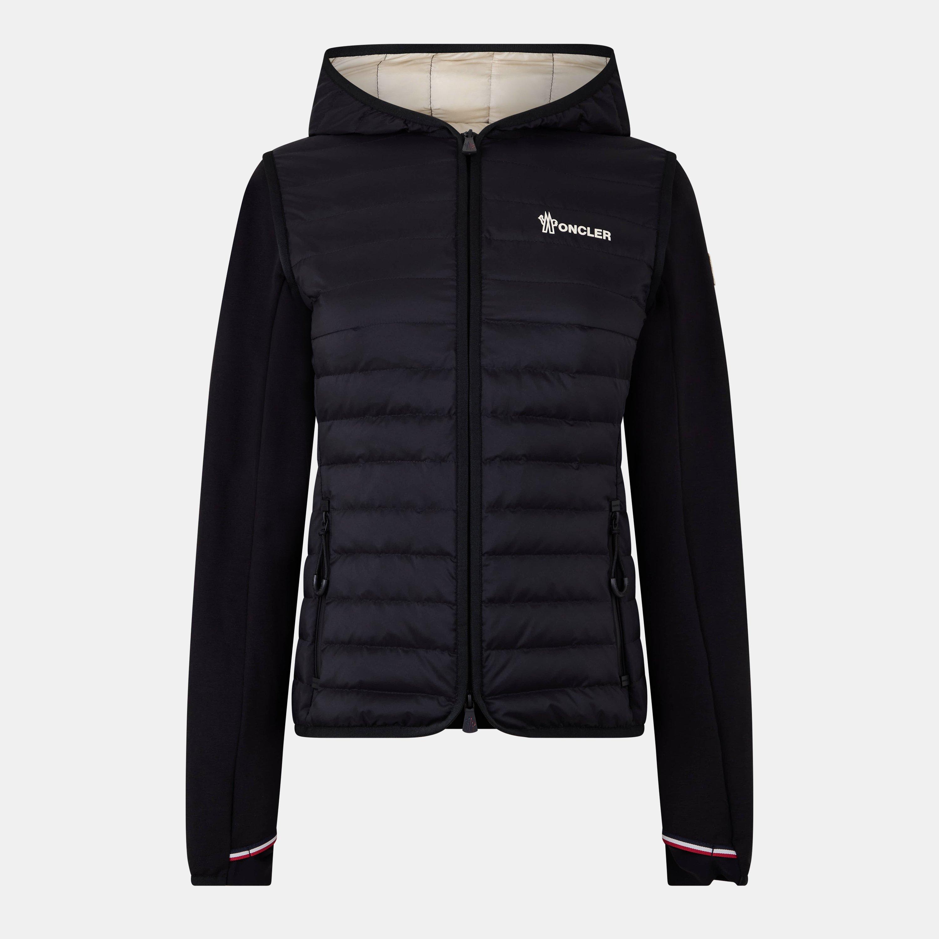 Black 999 - Moncler Grenoble - Women's Padded Cotton Down-Filled Long Sleeve Hybrid Jacket - 1