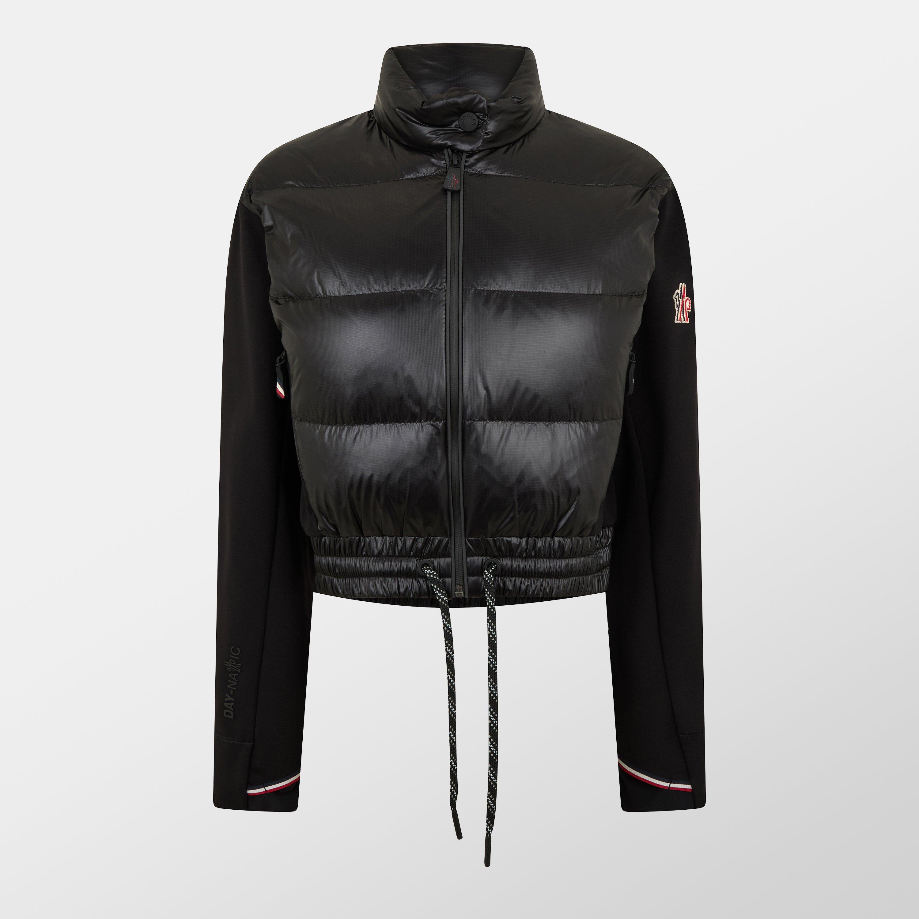 Black 999 - Moncler Grenoble - Women's Virgin Wool Long Sleeve Full Zip Hybrid Jacket - 1