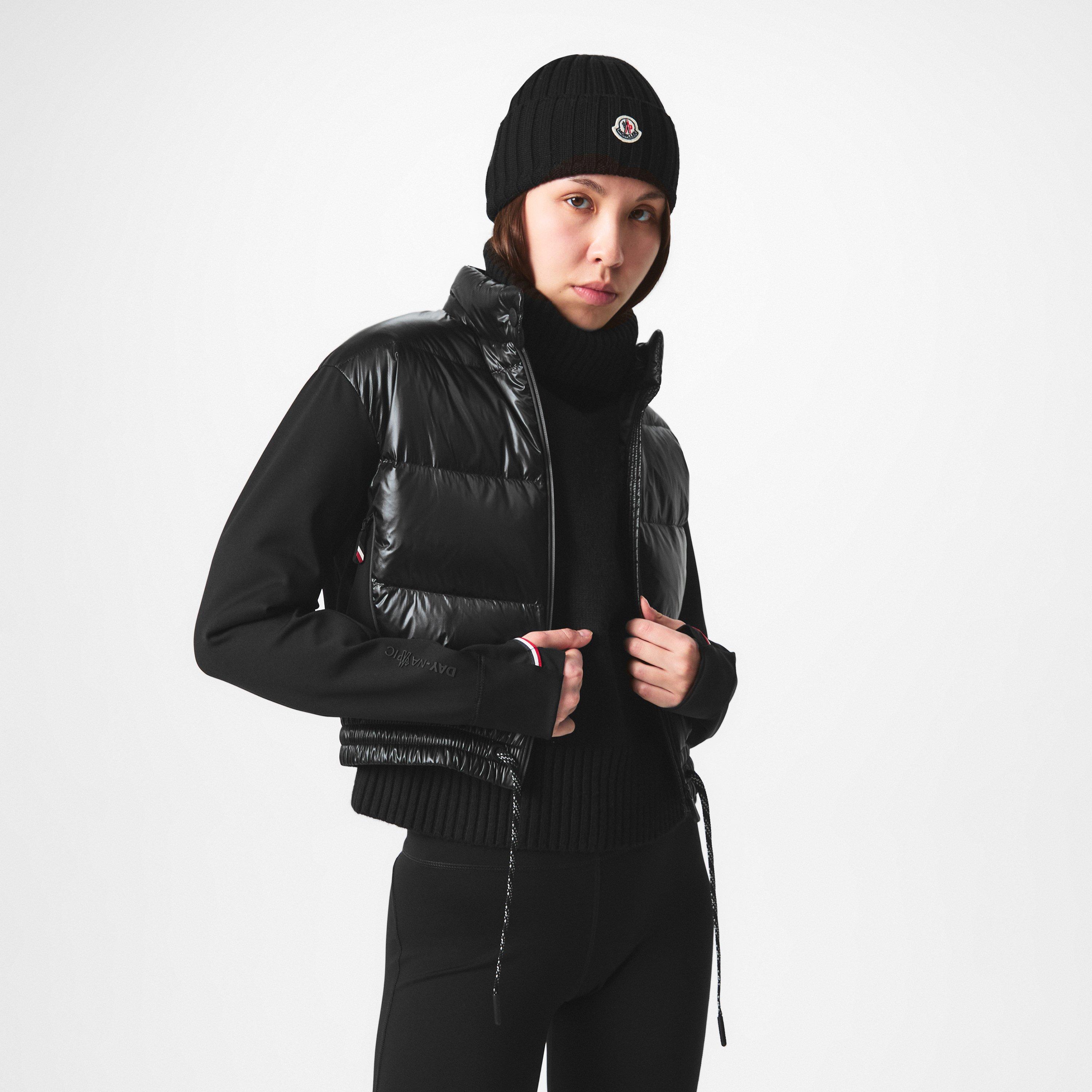 Moncler Women's Virgin Wool Long Sleeve Full Zip Hybrid Jacket