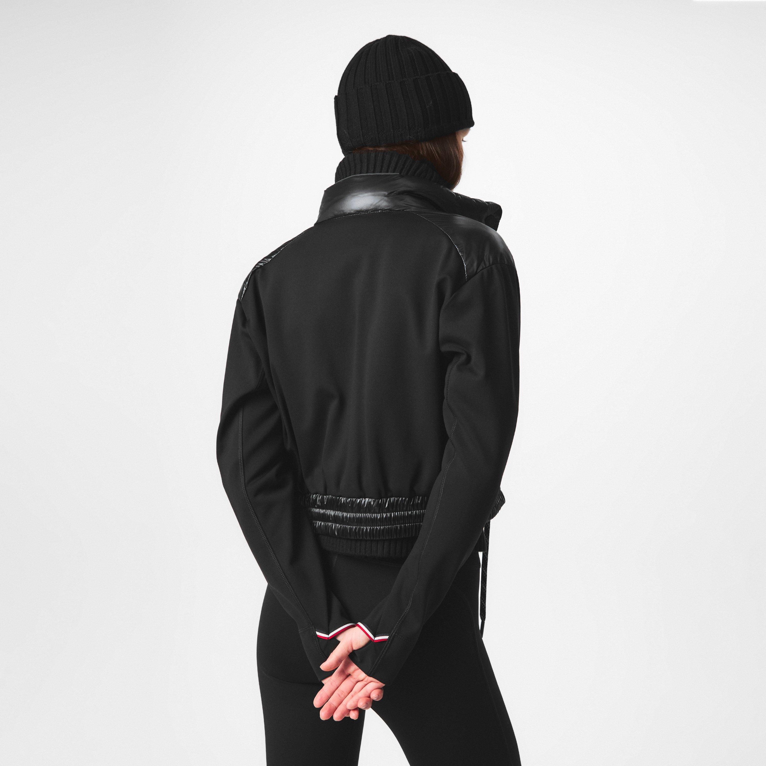 Black 999 - Moncler Grenoble - Women's  Virgin Wool Long Sleeve Full Zip Hybrid Jacket - 4