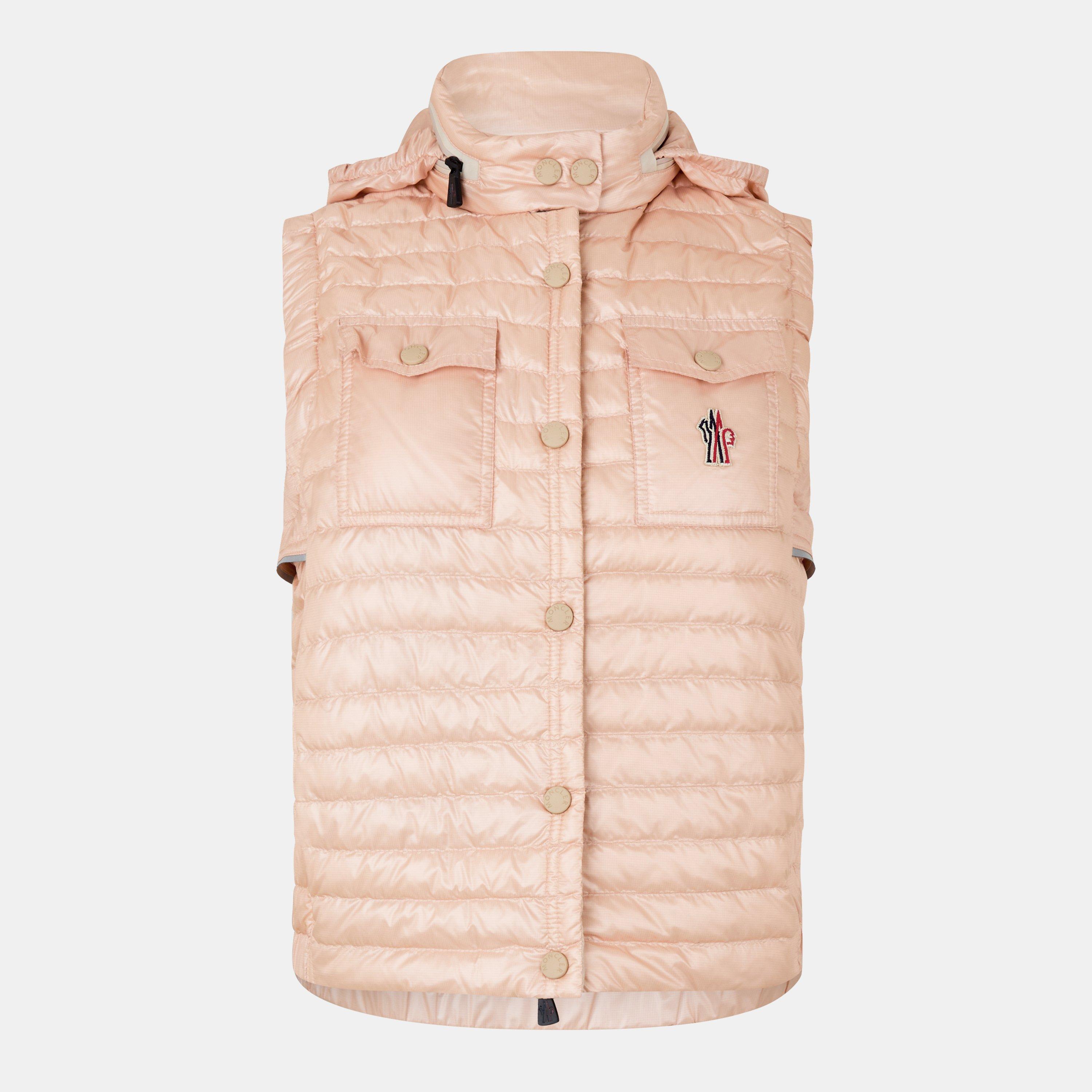 Moncler Grenoble Women's Gumiane Quilted Goose Down Sleeveless Full Zip Concealed Hood Gilet