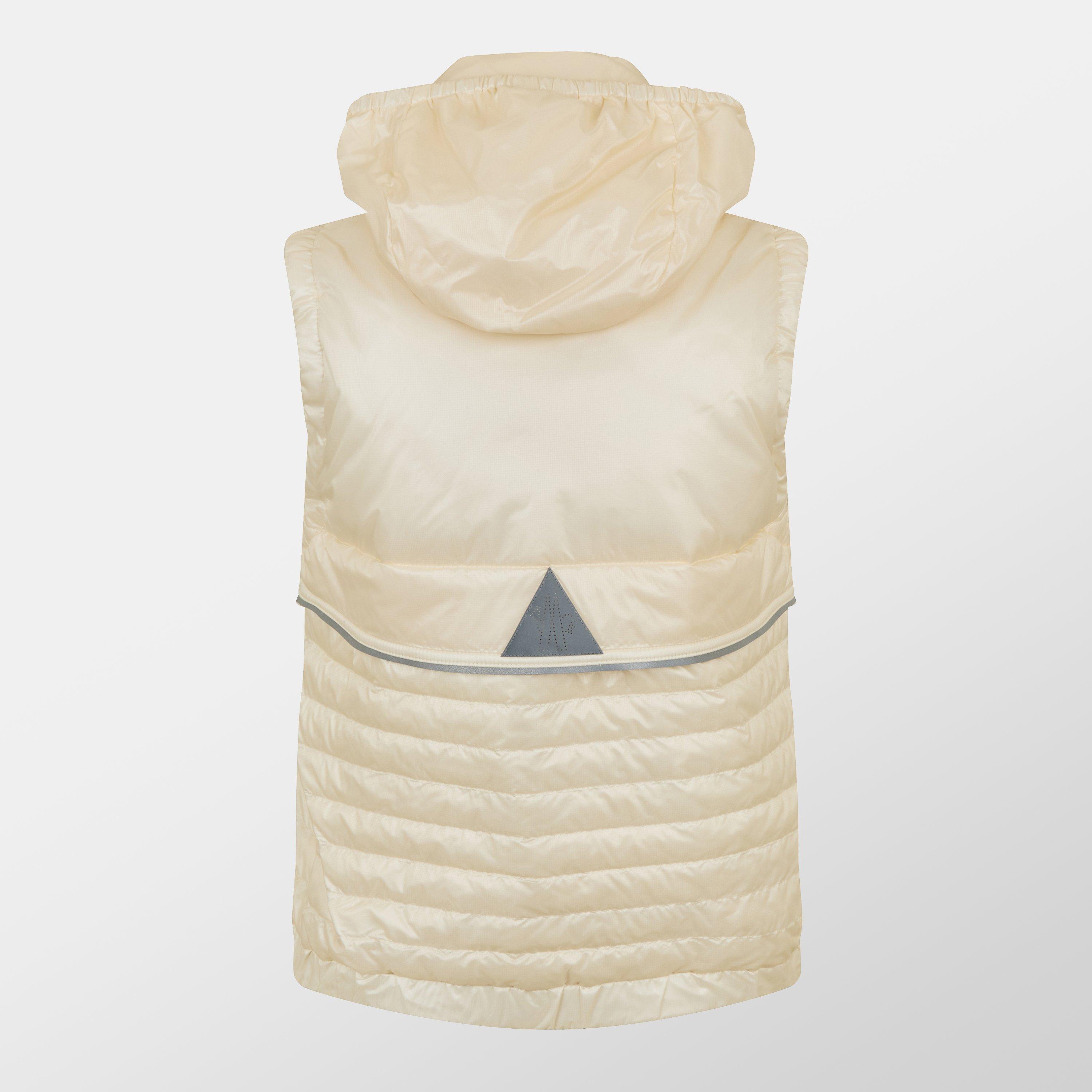 Cream 04A - Moncler Grenoble - Women's Gumiane Quilted Goose Down Sleeveless Full Zip Concealed Hood Gilet - 2