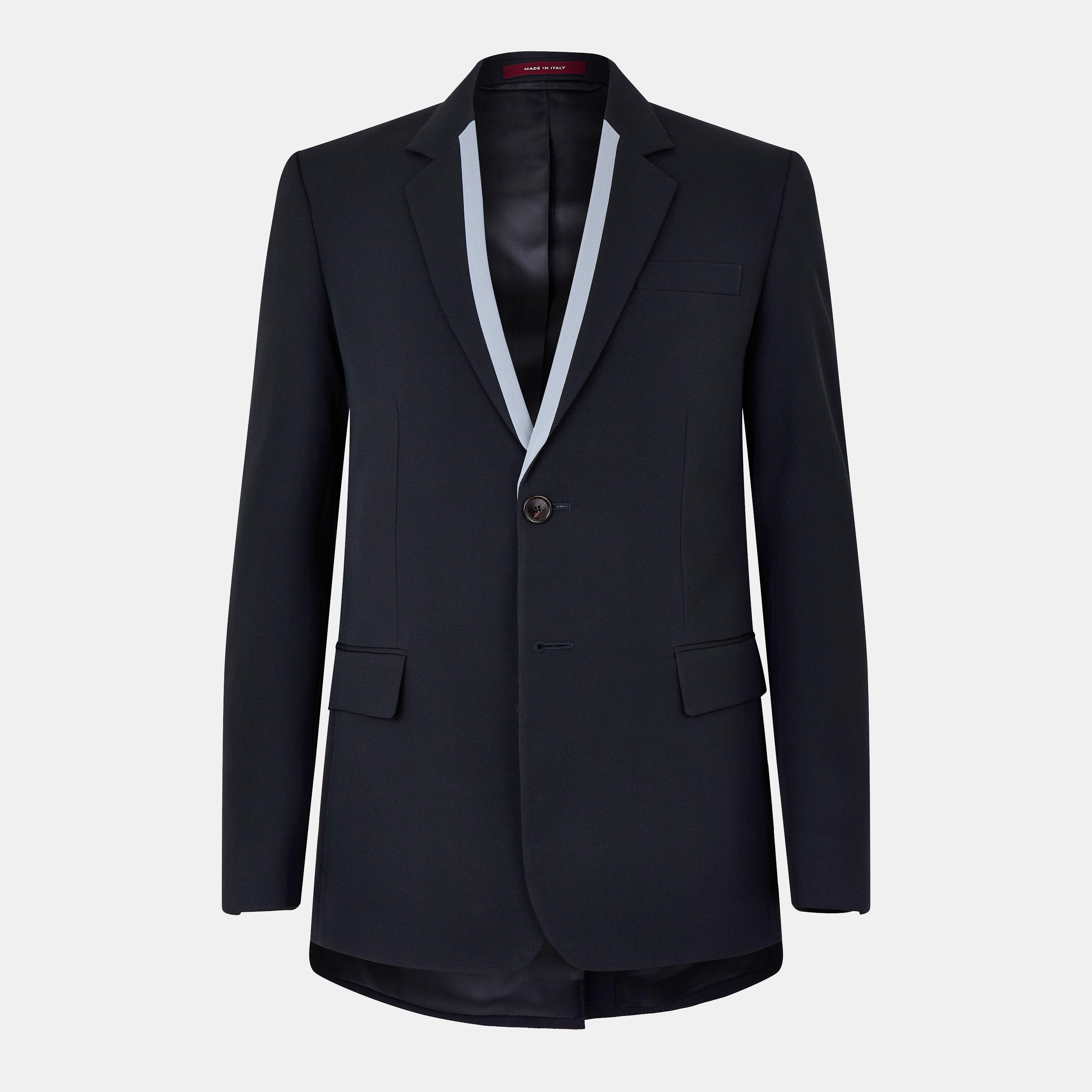 Ink - Gucci - Men's Single Breasted Contrast Long Sleeve Blazer - 1