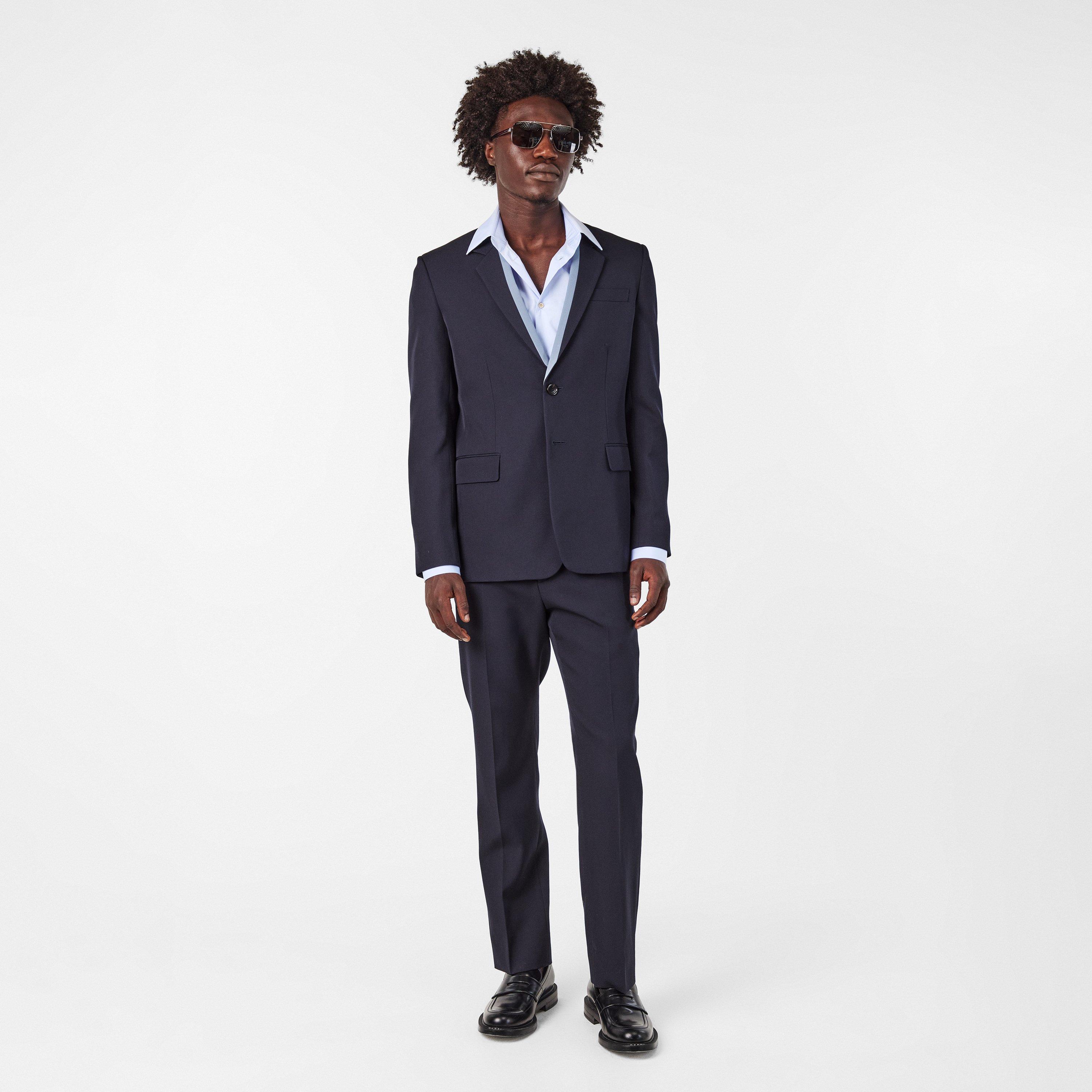 Ink - Gucci - Men's Single Breasted Contrast Long Sleeve Blazer - 6