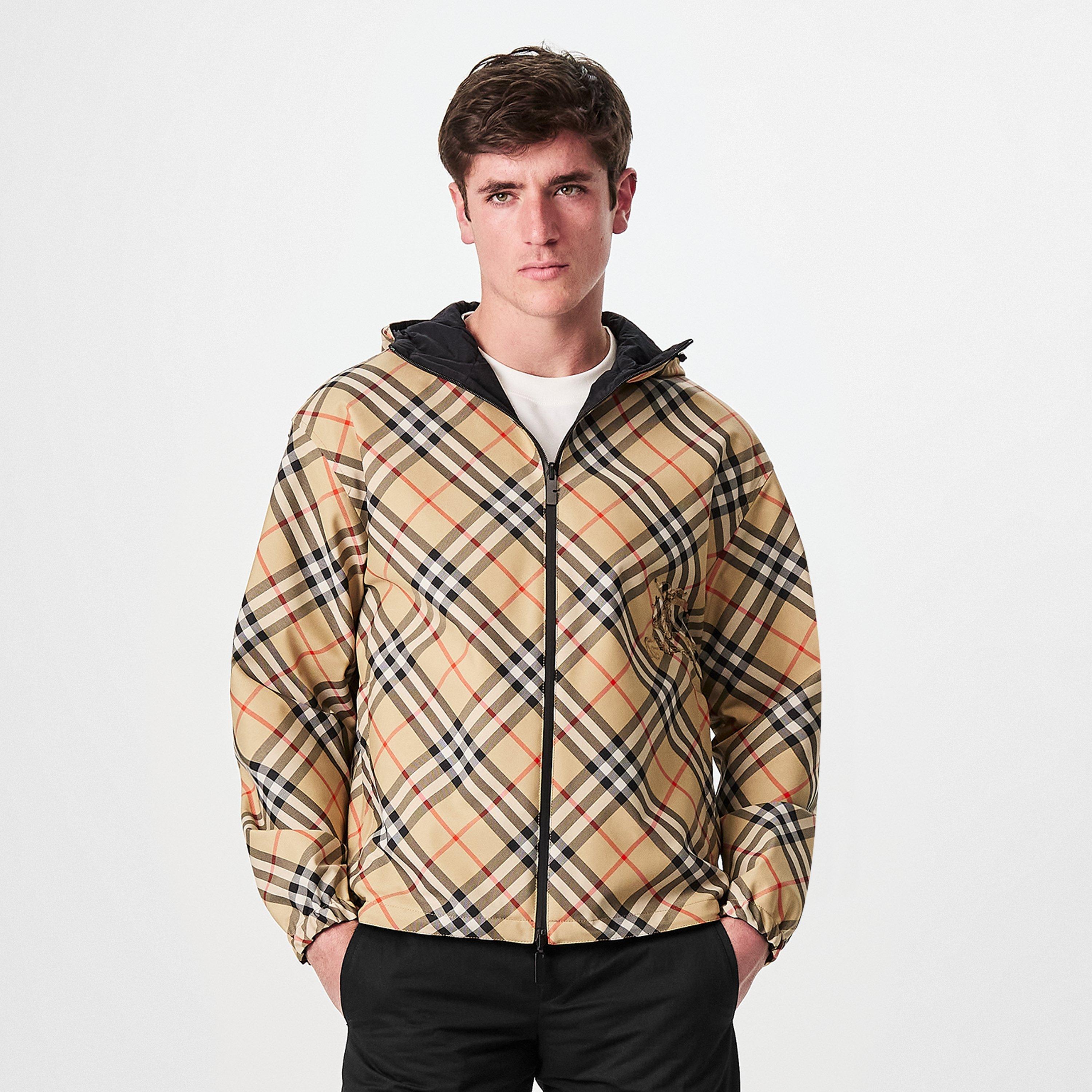 Sand - Burberry - Men's Vintage Check Reversible Long Sleeve Windbreaker - 3