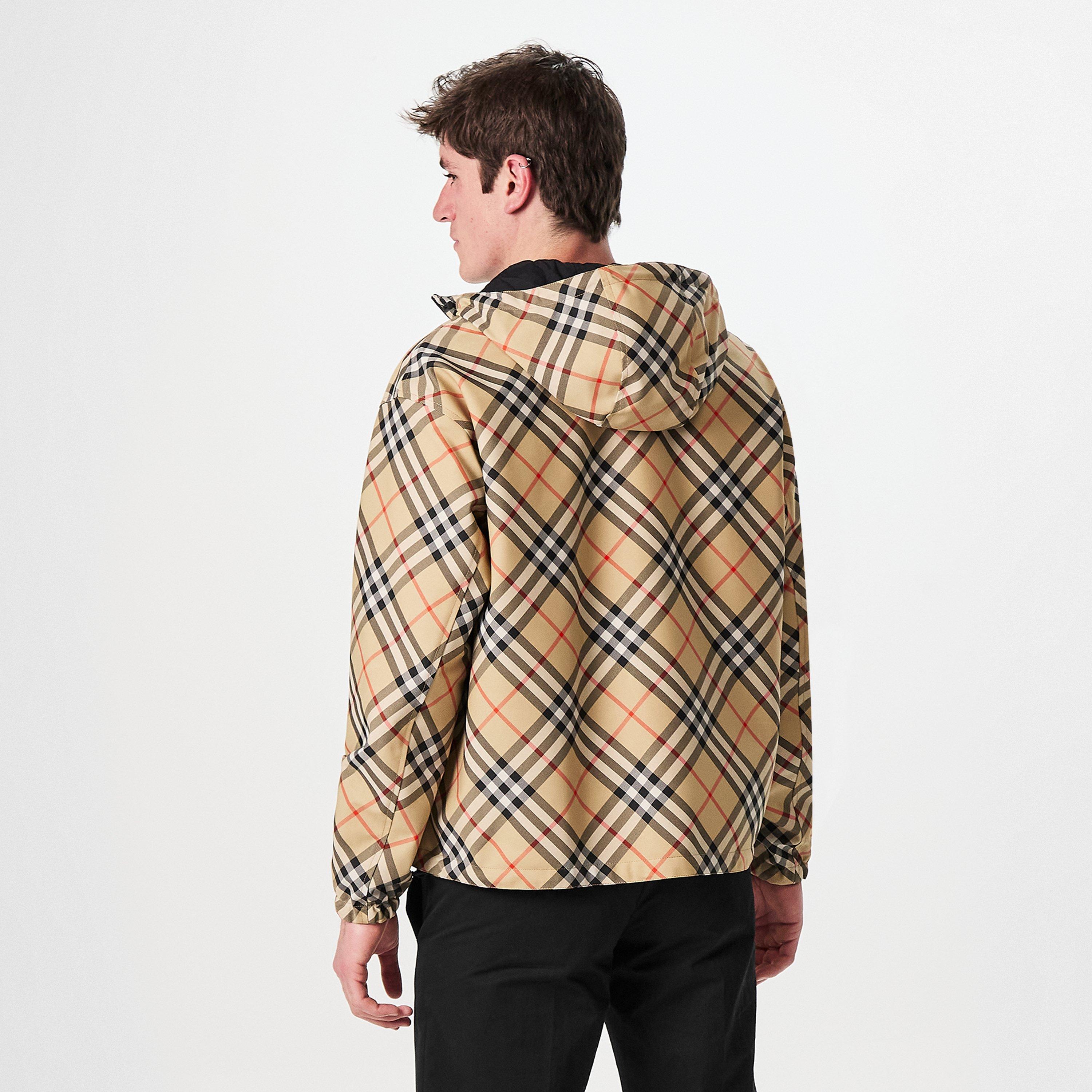 Sand - Burberry - Men's Vintage Check Reversible Long Sleeve Windbreaker - 4