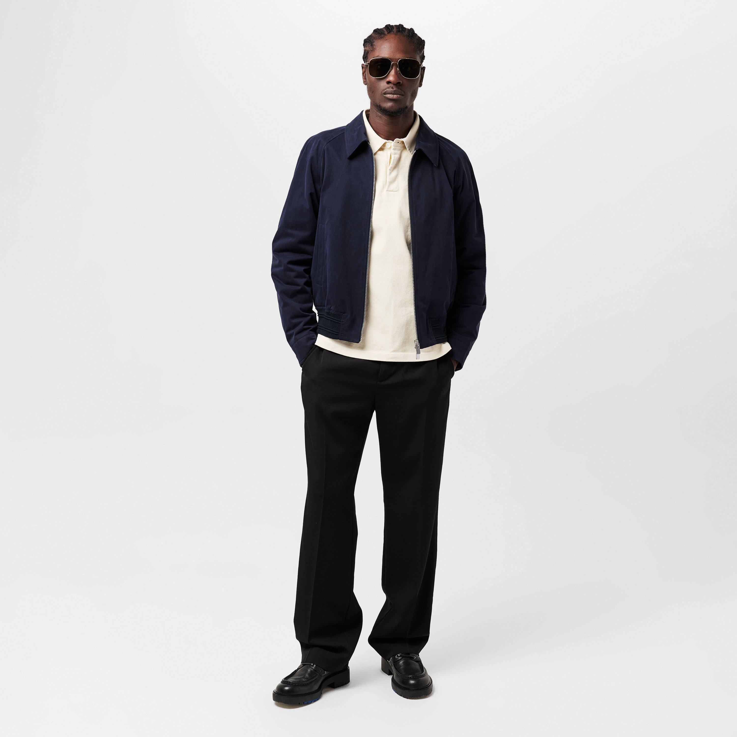 Midnight - Burberry - Men's Harrington Cotton Long Sleeve Coach Jacket - 4