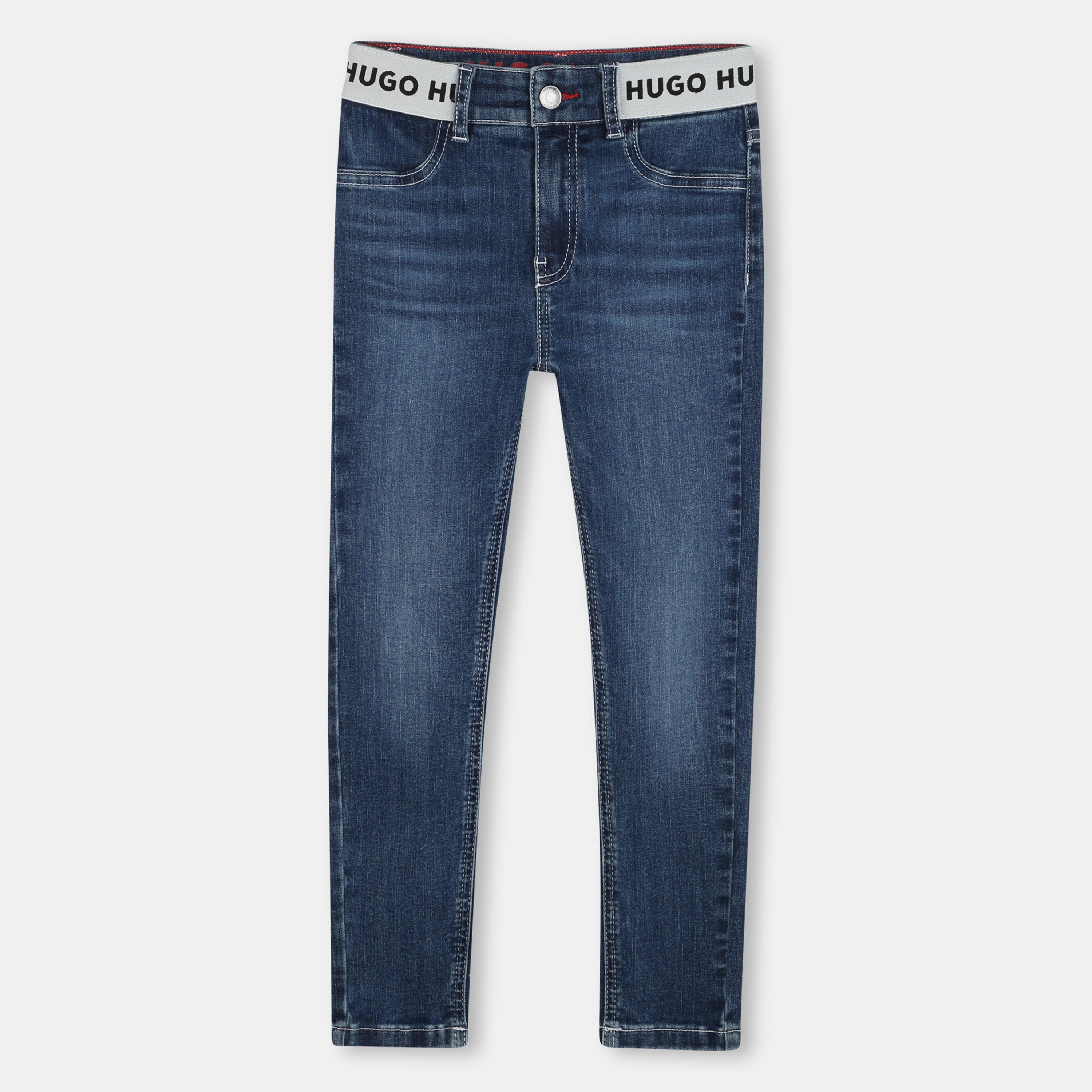 Blue Z10 - Hugo - Kids' Logo Tape Skinny Fit Stretch Denim Skinny Jeans - 1