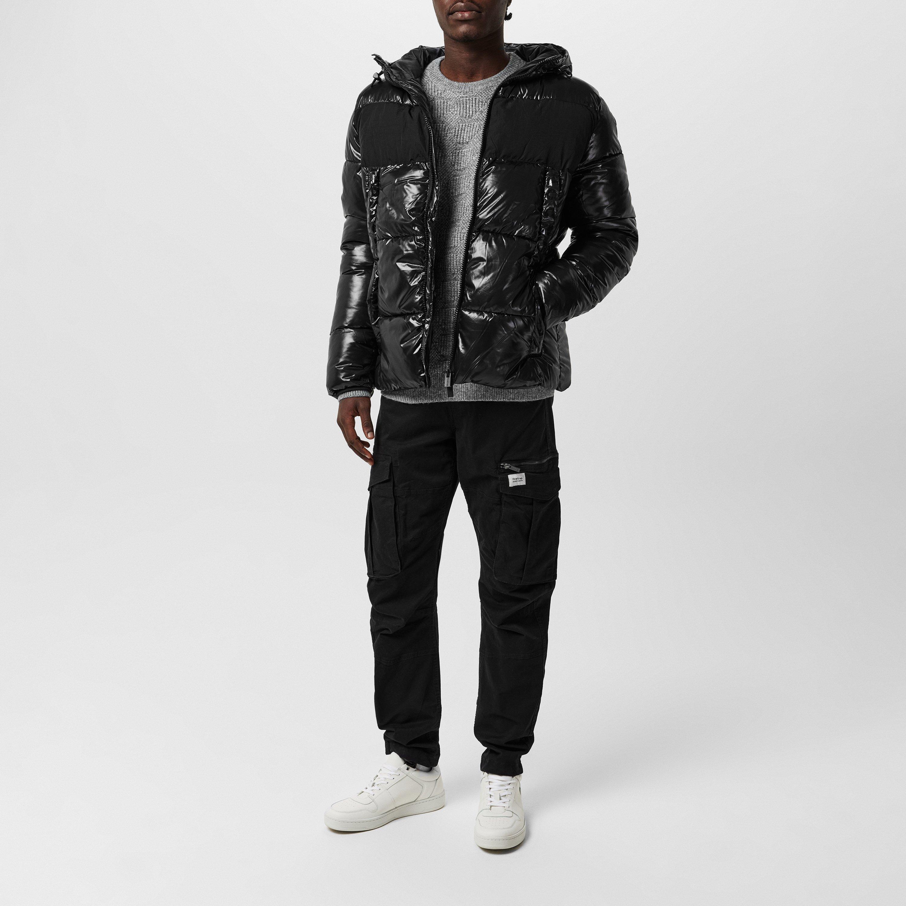 Crna - Firetrap - Bubble Water Resistant Hooded Long Sleeve Short Puffer Jacket - 4