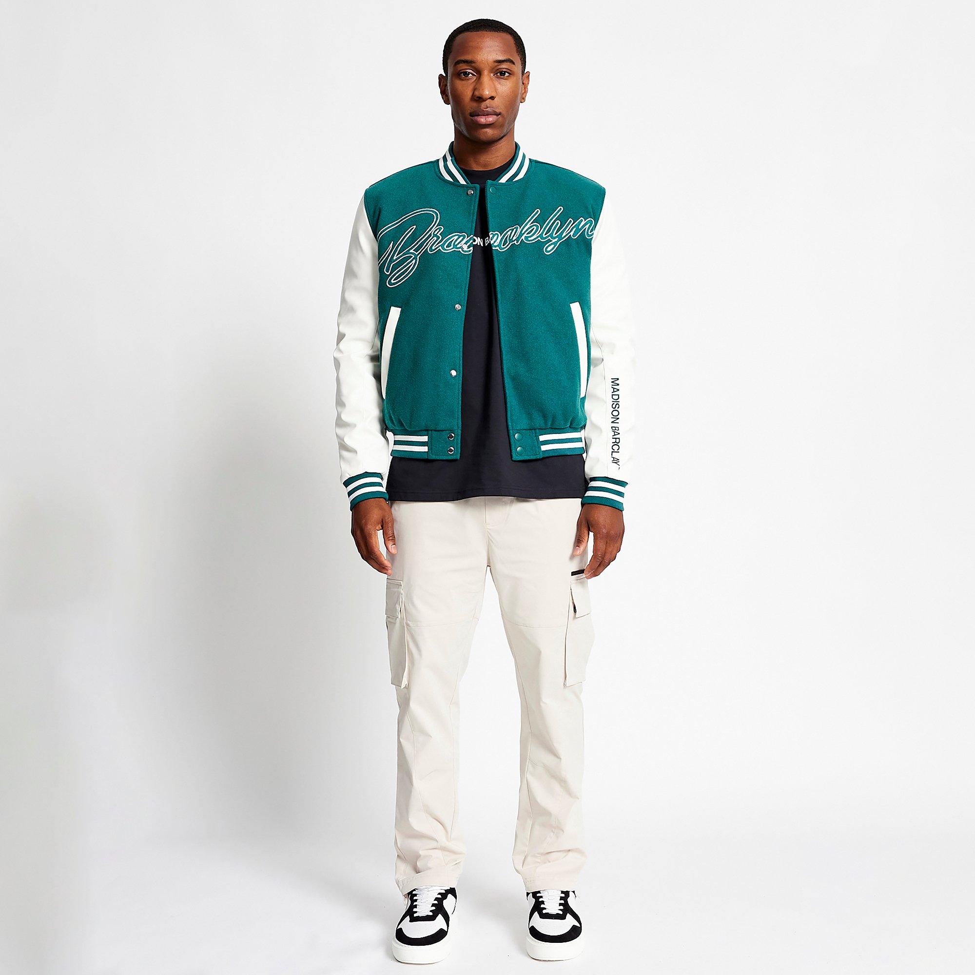the toe Madison jacquard blouson アイボリーS Madison Barclay Men's Hudson Baseball Wool Forest Green Long