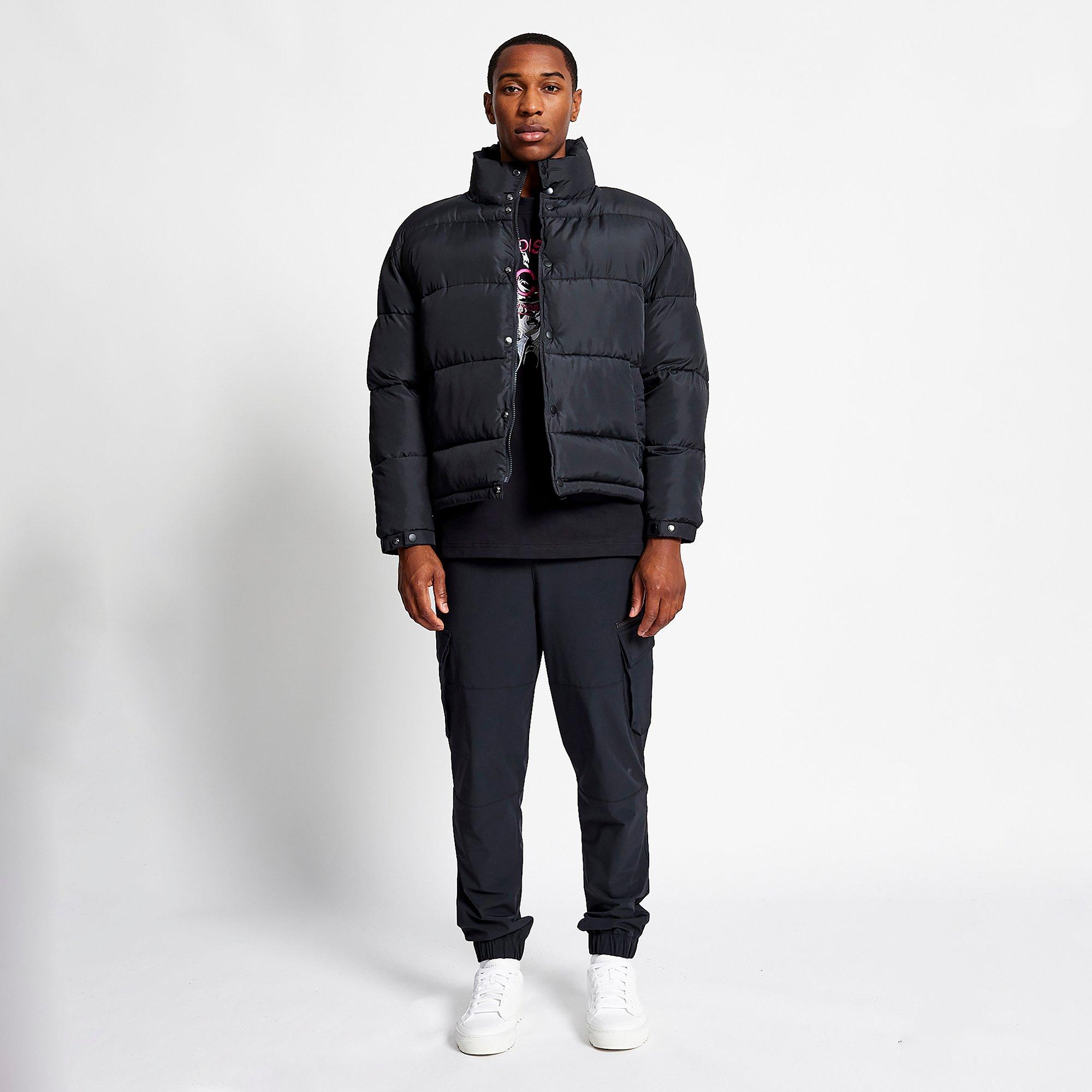 Noir - Madison Barclay - Men's Franklin Mock Down Quilted Long Sleeve Quilted Jacket - 5