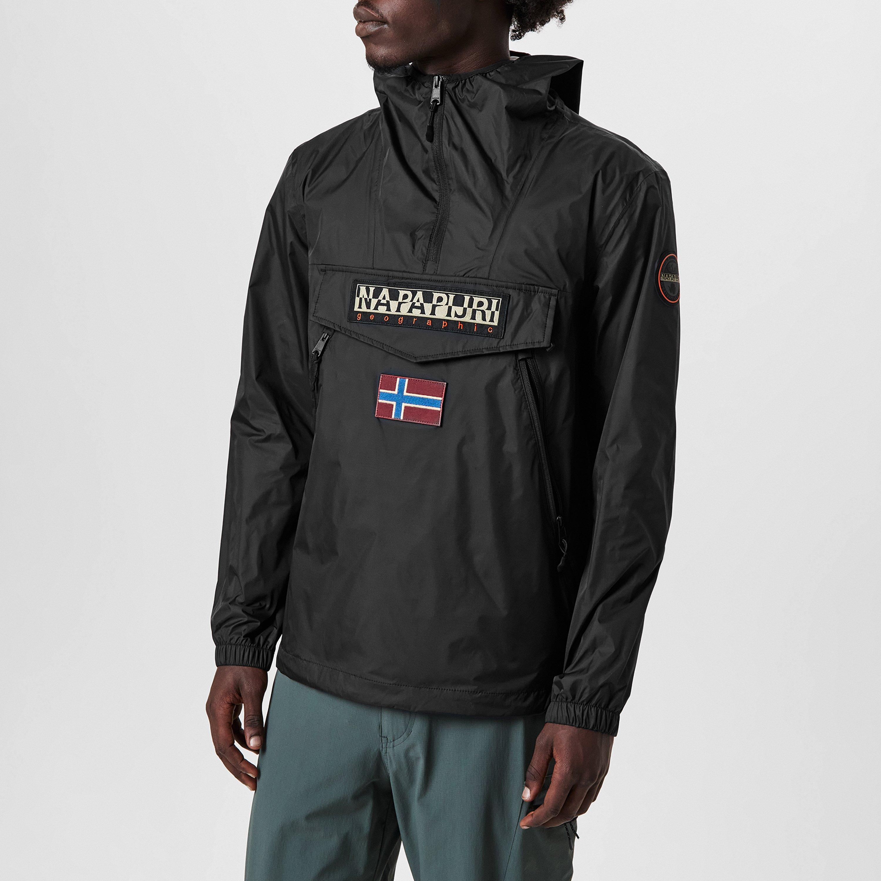 Black 041 - Napapijri - Men's Rainforest Pocket Half-Zip Water-Resistant Windbreaker - 3