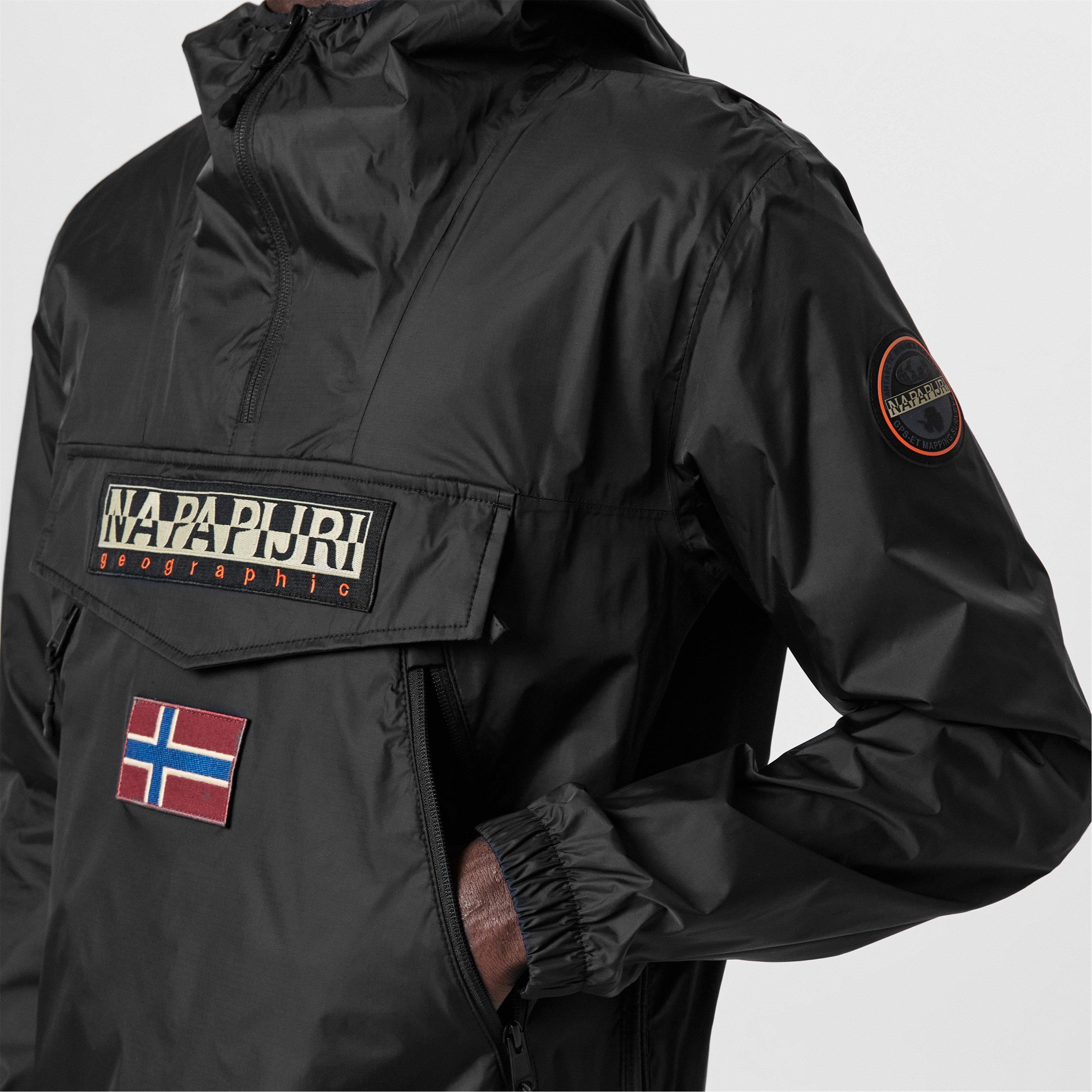 Black 041 - Napapijri - Men's Rainforest Pocket Half-Zip Water-Resistant Windbreaker - 5
