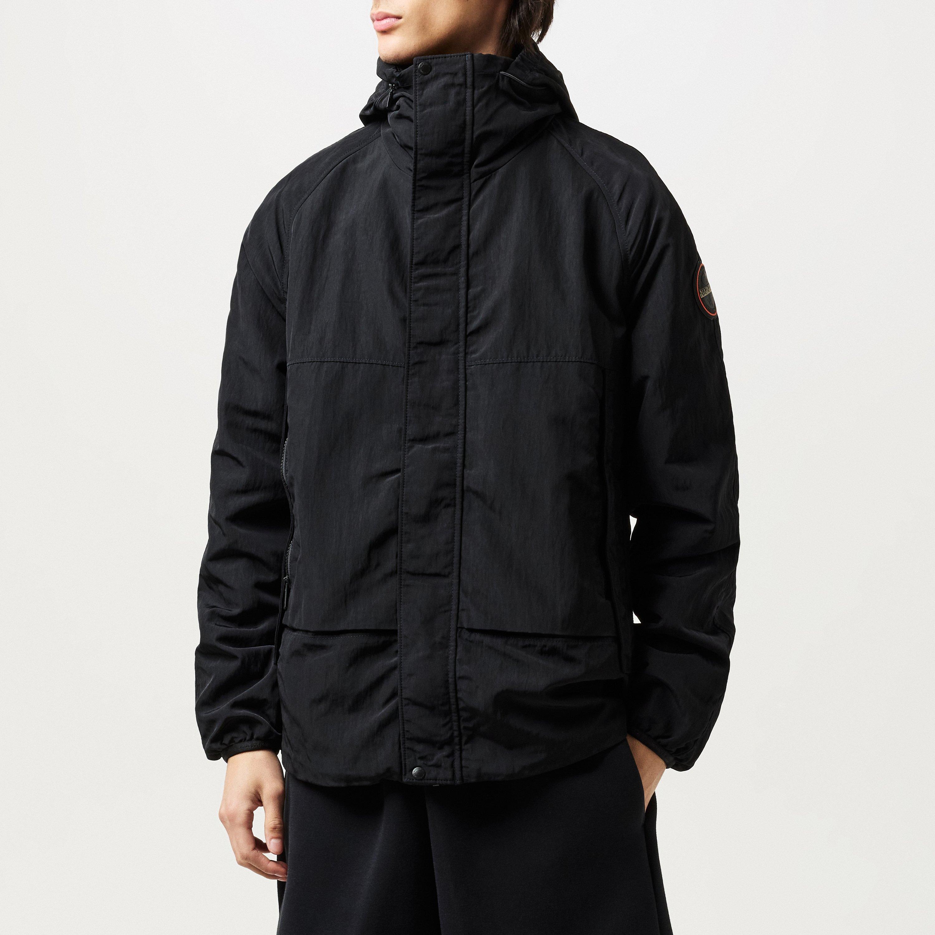 Black Beauty - Napapijri - Men's Bisenzio Packaway Hood Windbreaker - 1