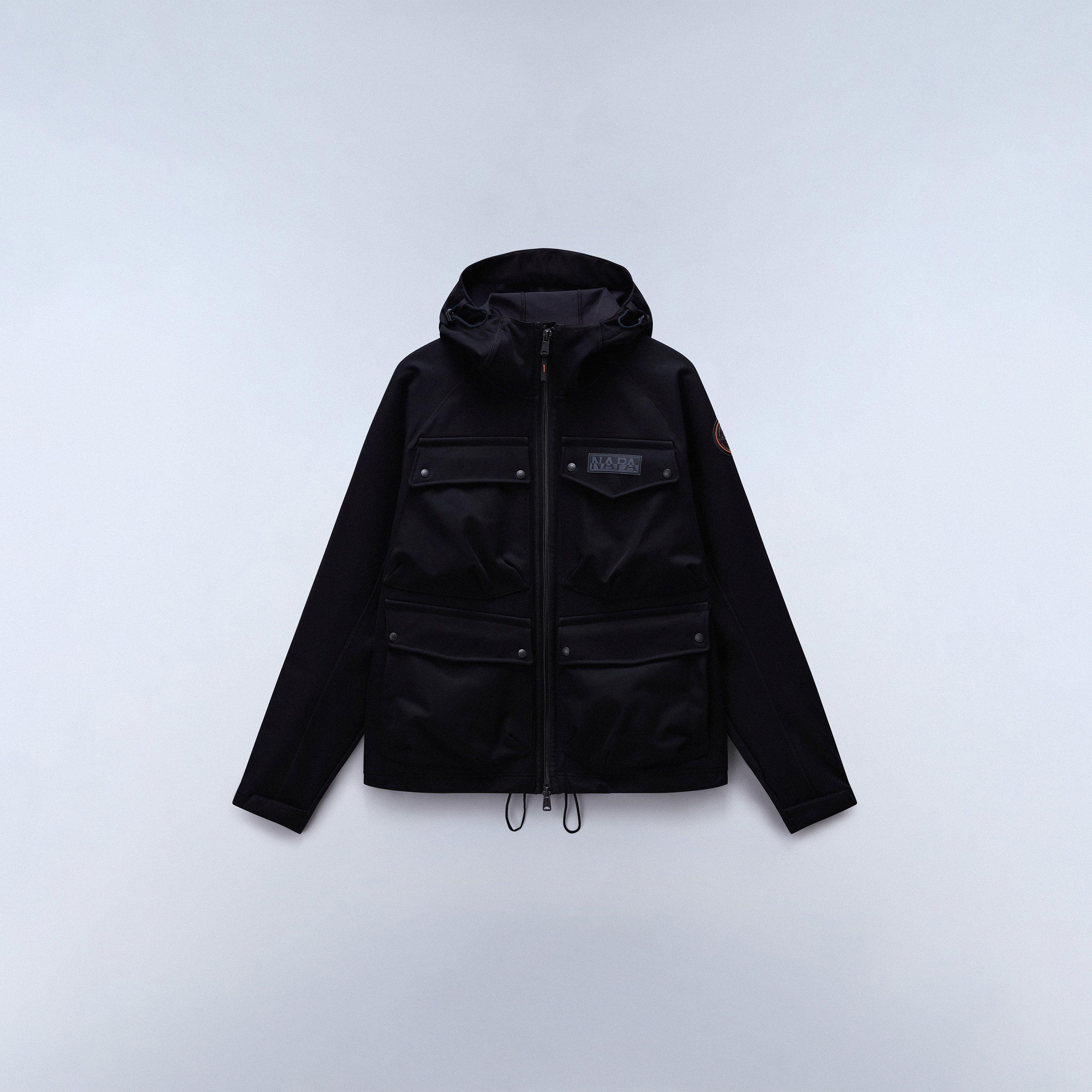 Napapijri Men's Rivalto Water Resistant Long Sleeve Rain Anorak - Black Beauty - L