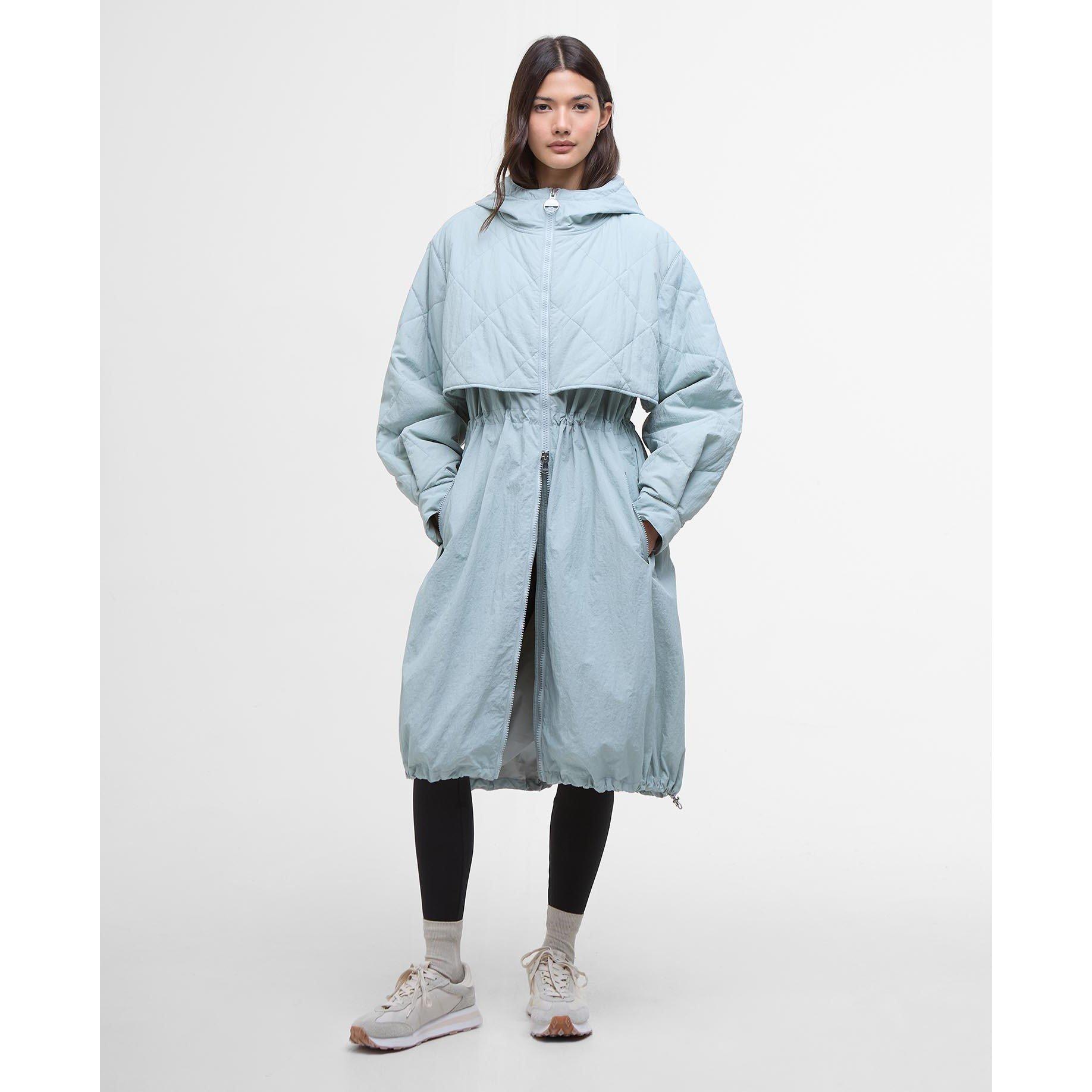 Light Stl Blue - Barbour International - Women's Estella Hooded Long Sleeve Parka - 1