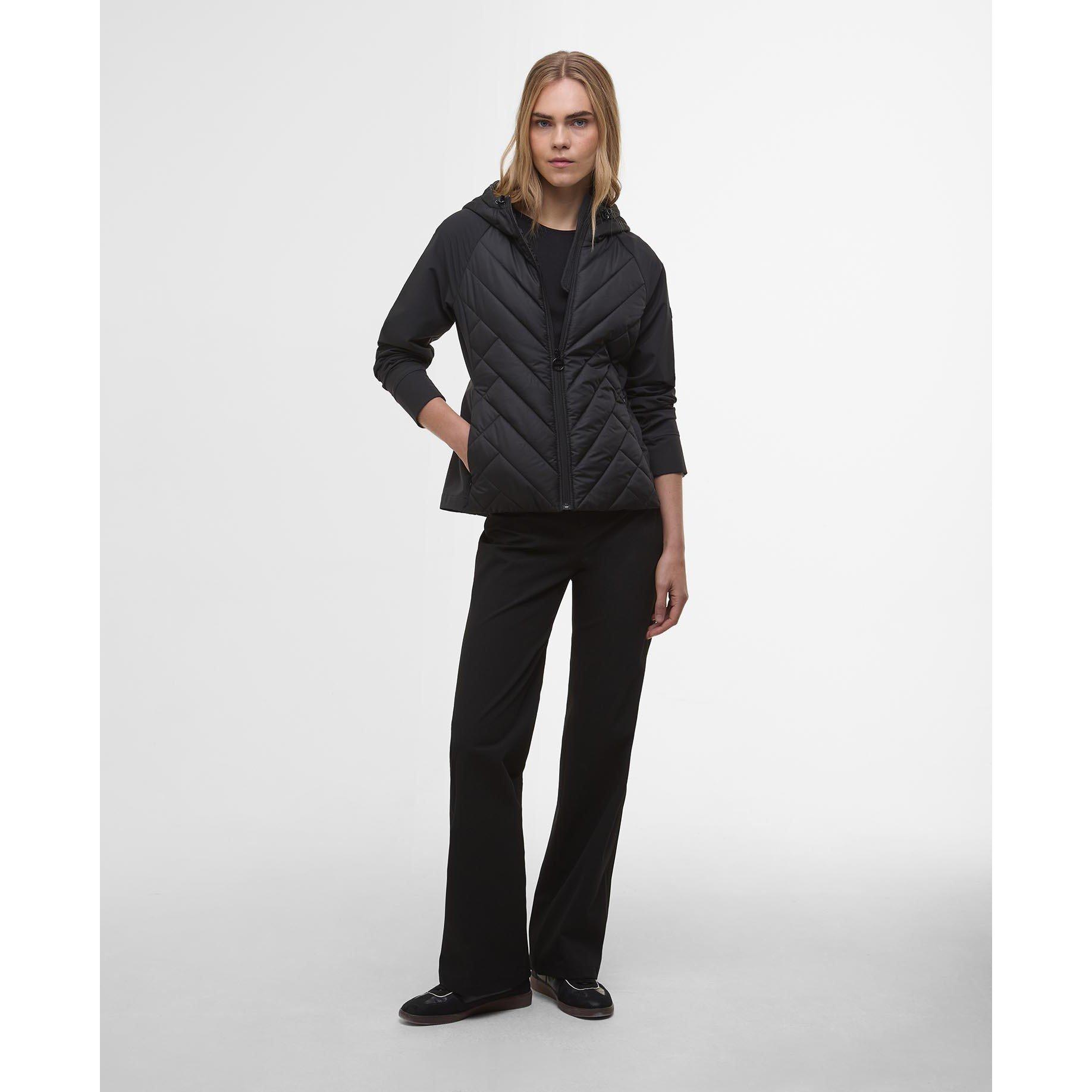 Black - Barbour International - Women's Dakota Hooded Long Sleeve Zip Quilted Jacket - 3