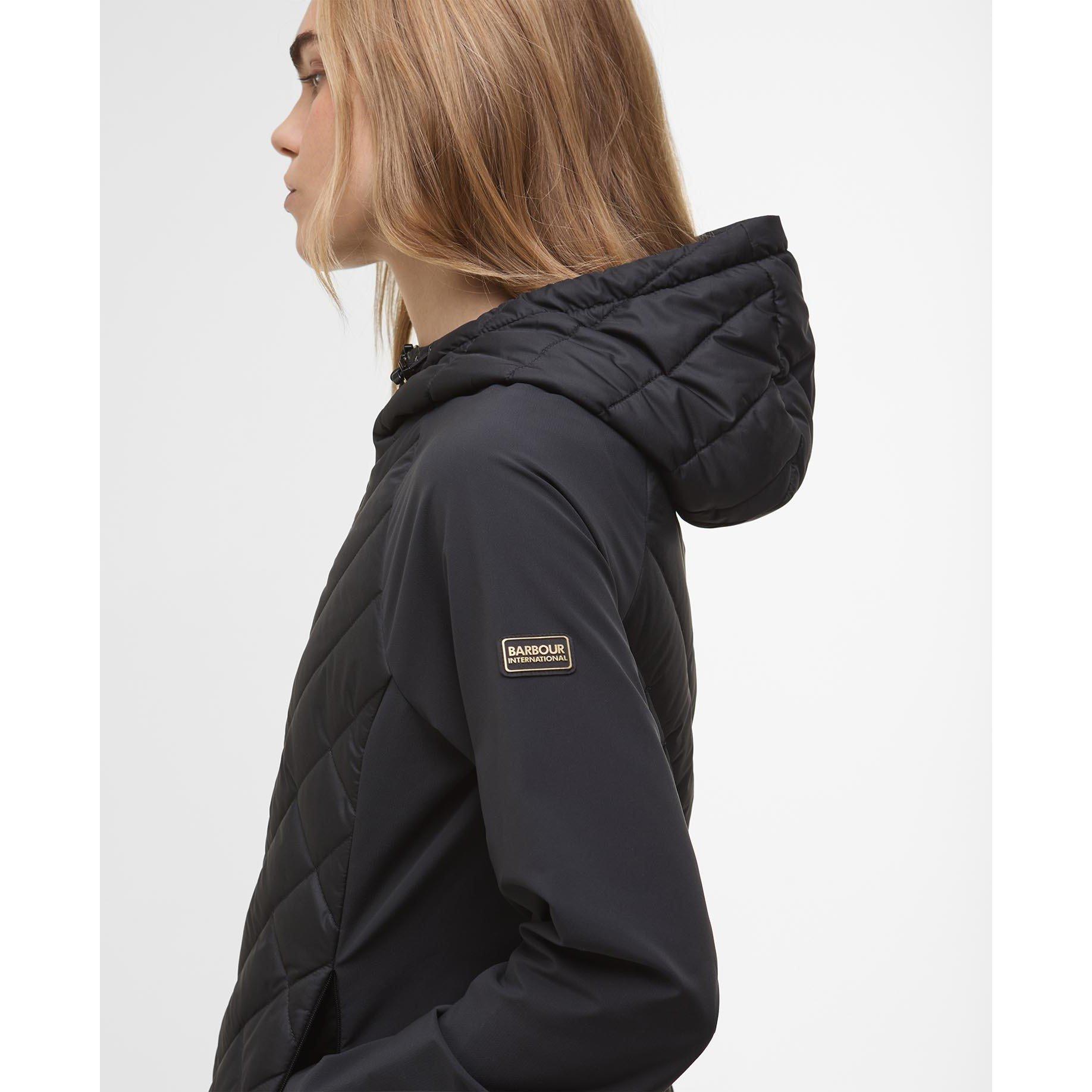 Black - Barbour International - Women's Dakota Hooded Long Sleeve Zip Quilted Jacket - 6