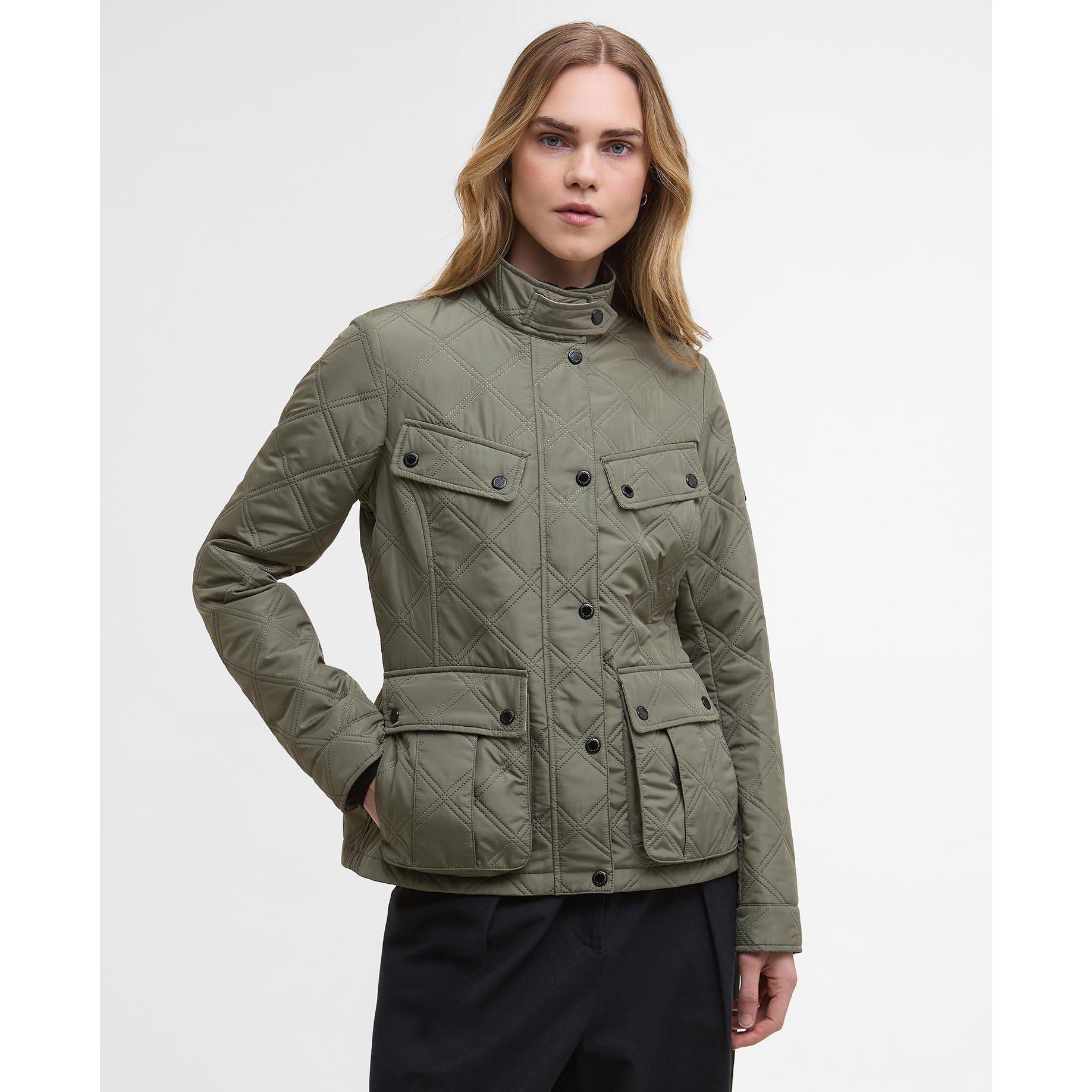 Dusky Khaki/Jas - Barbour International - Womens Halsey Long Sleeve Quilted Jacket - 2