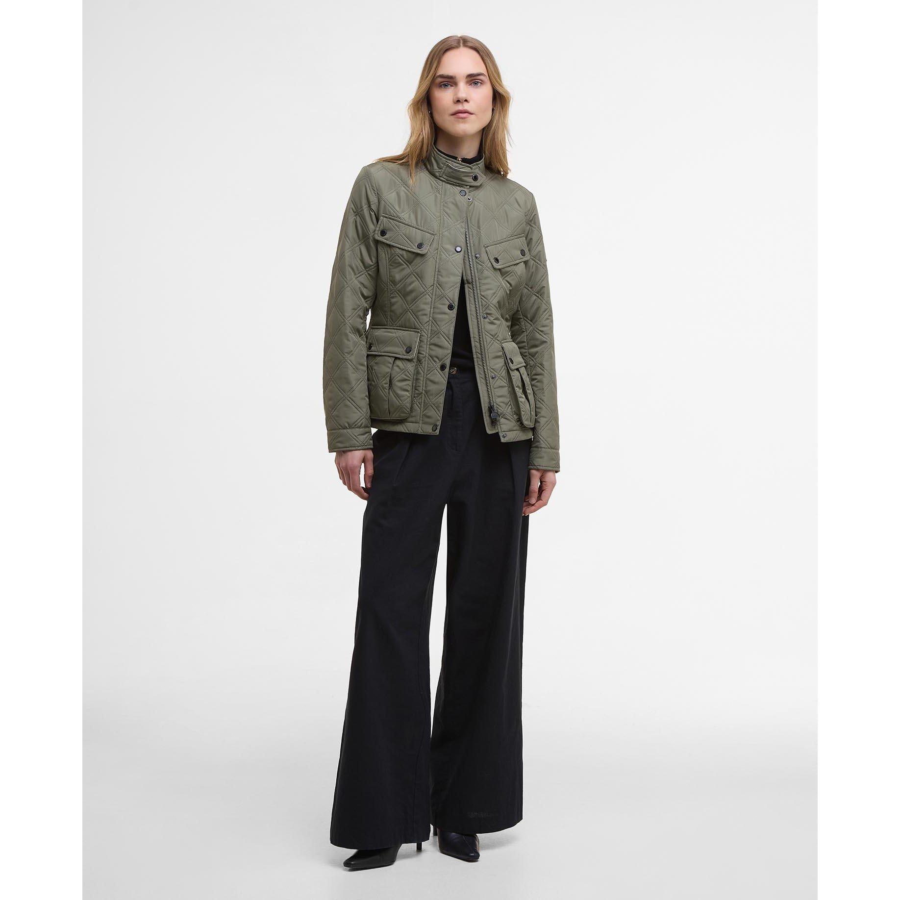 Dusky Khaki/Jas - Barbour International - Womens Halsey Long Sleeve Quilted Jacket - 7