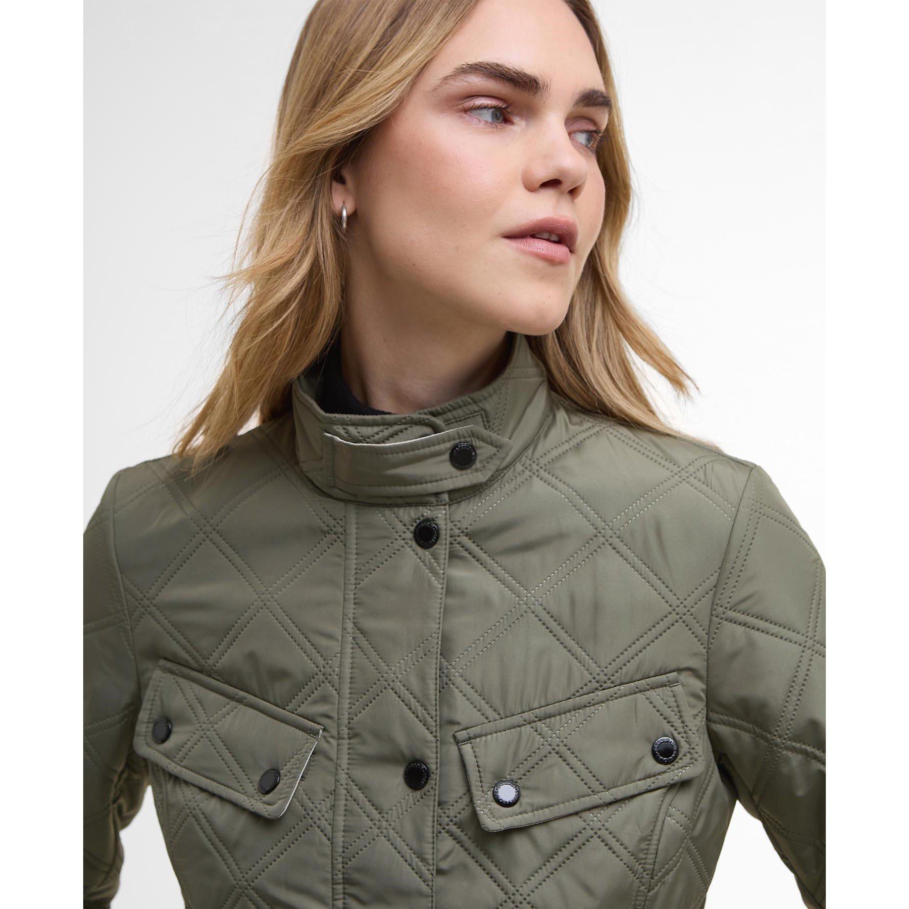 Dusky Khaki/Jas - Barbour International - Womens Halsey Long Sleeve Quilted Jacket - 4