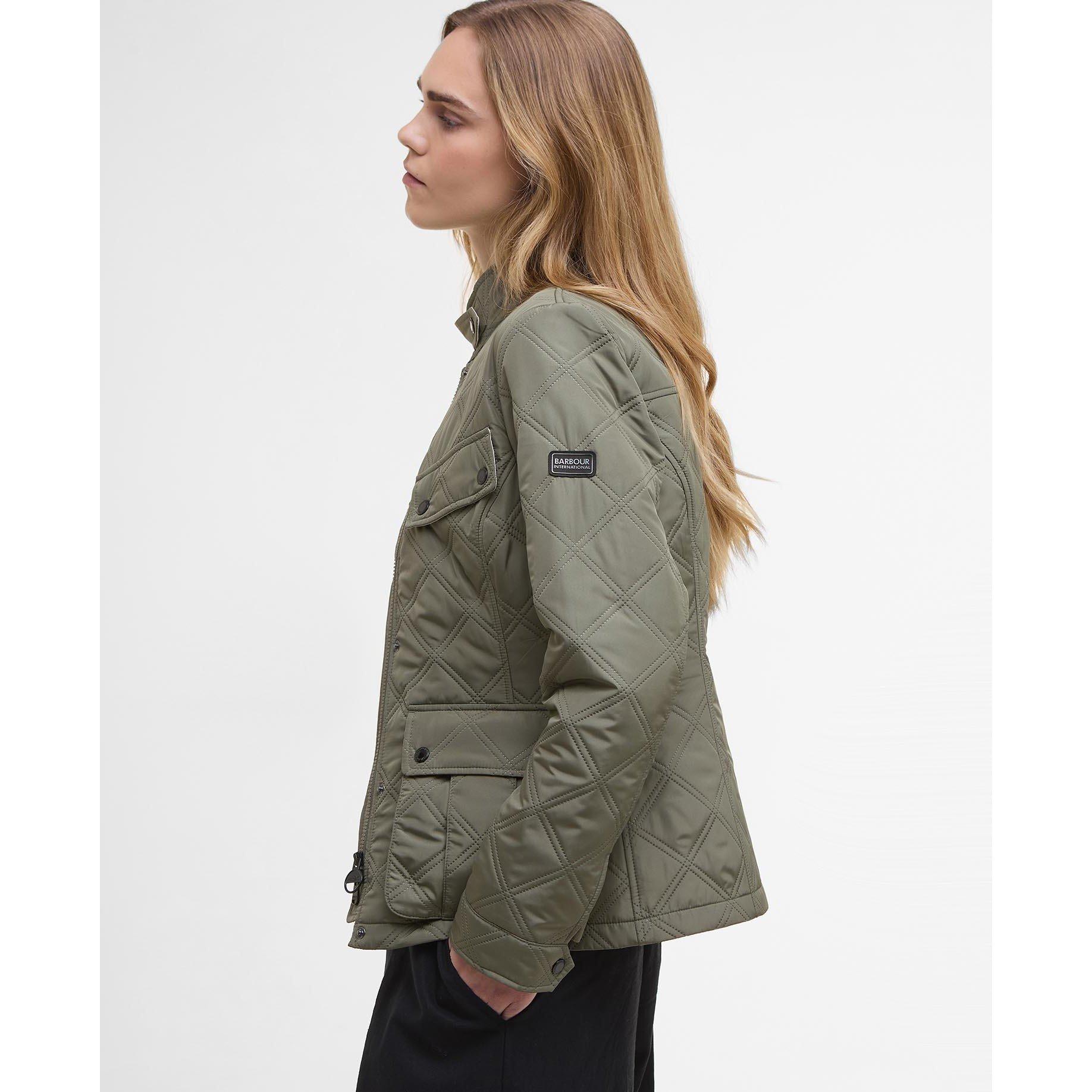 Dusky Khaki/Jas - Barbour International - Womens Halsey Long Sleeve Quilted Jacket - 5