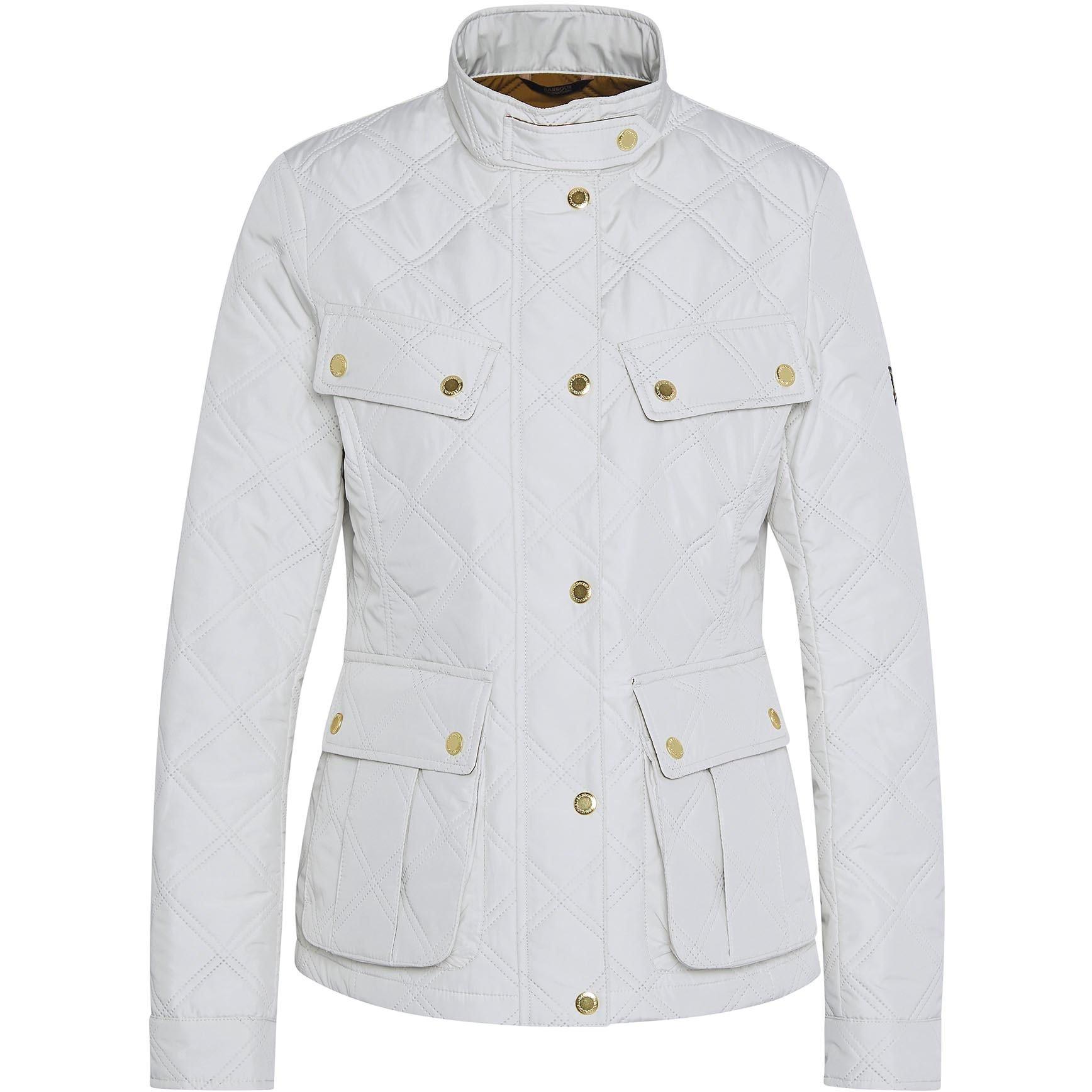 Silv Birch/Moss - Barbour International - Womens Halsey Long Sleeve Quilted Jacket - 1