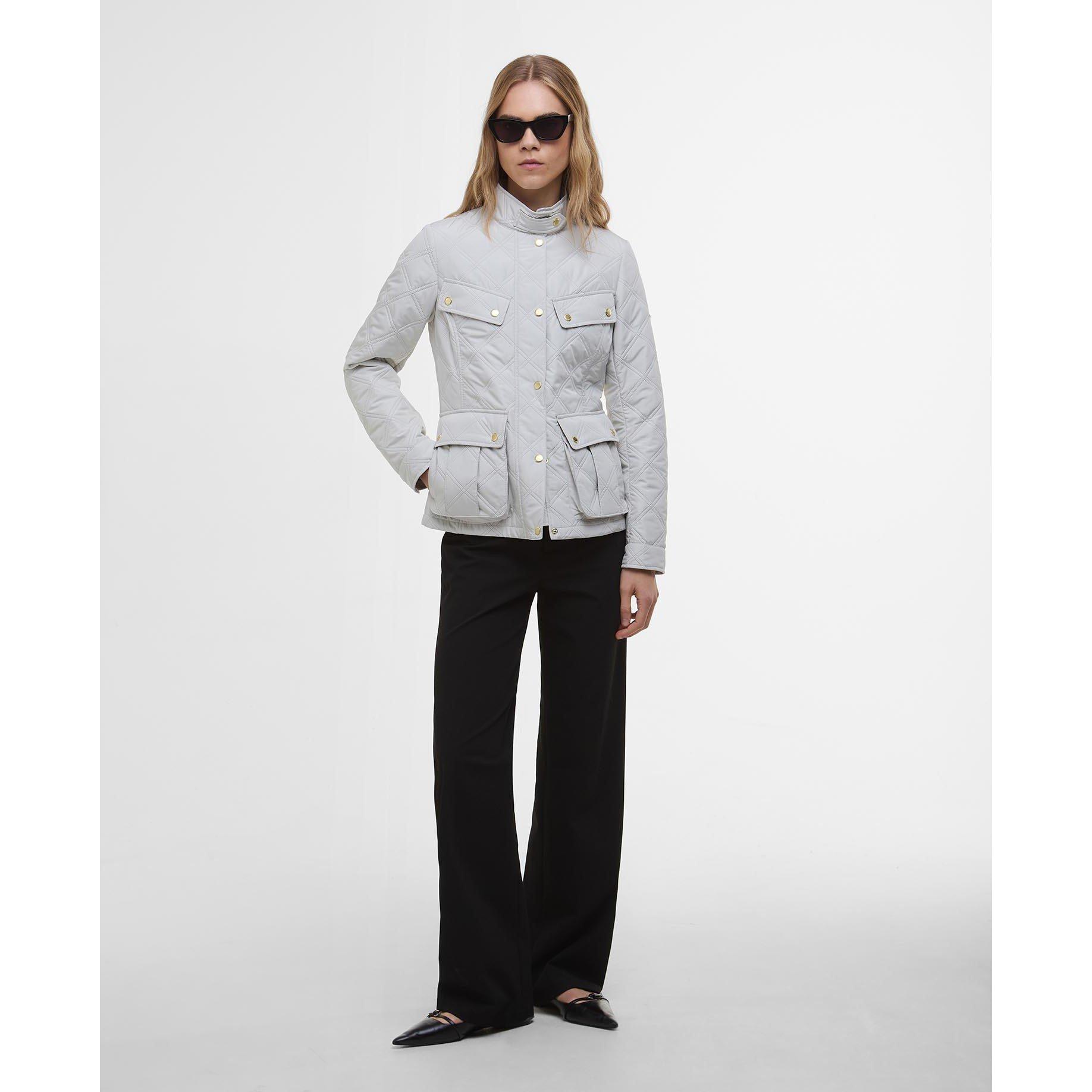 Silv Birch/Moss - Barbour International - Women's Halsey Long Sleeve Quilted Jacket - 3