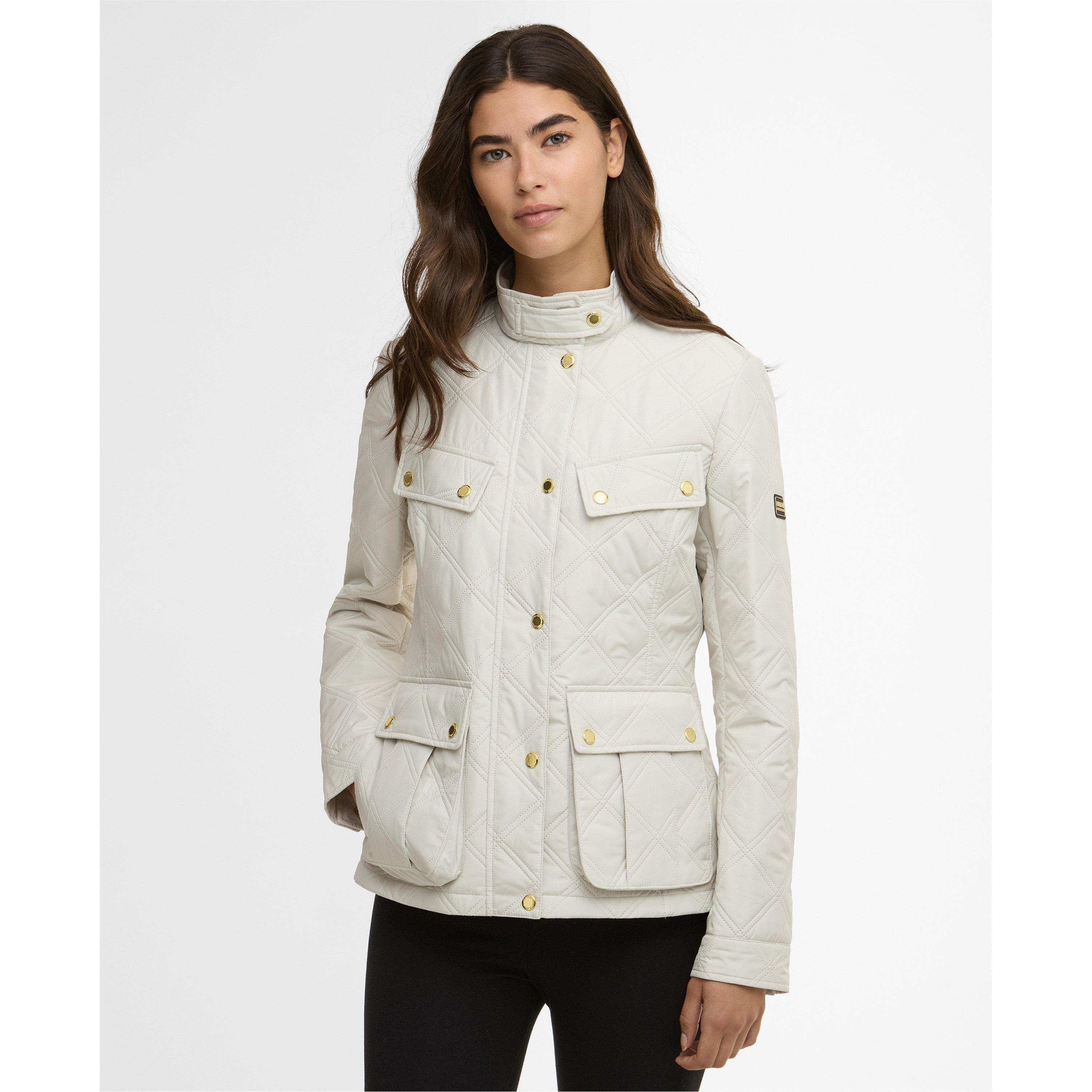 Silver Brch/Slv - Barbour International - Womens Halsey Long Sleeve Quilted Jacket - 2