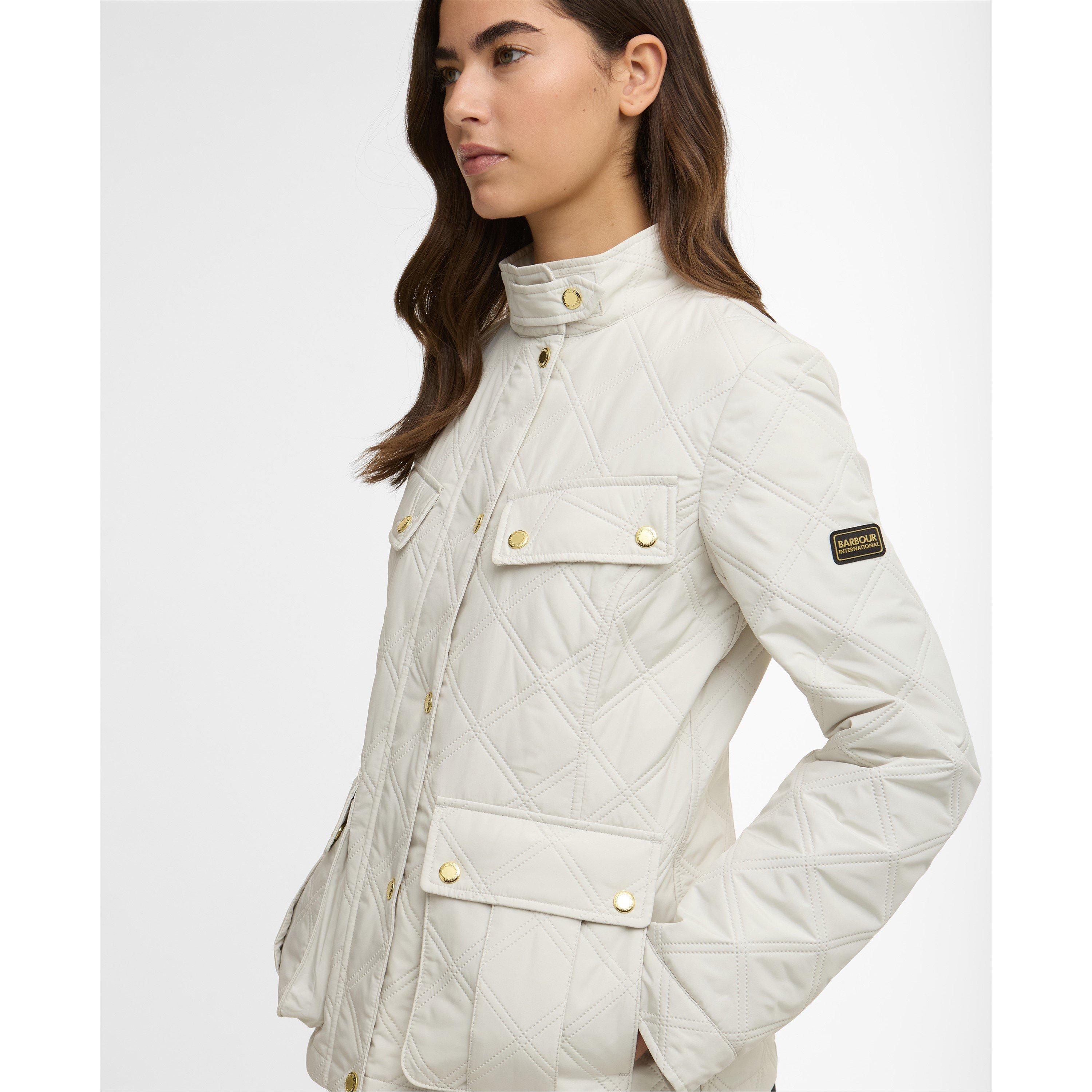 Silver Brch/Slv - Barbour International - Womens Halsey Long Sleeve Quilted Jacket - 5