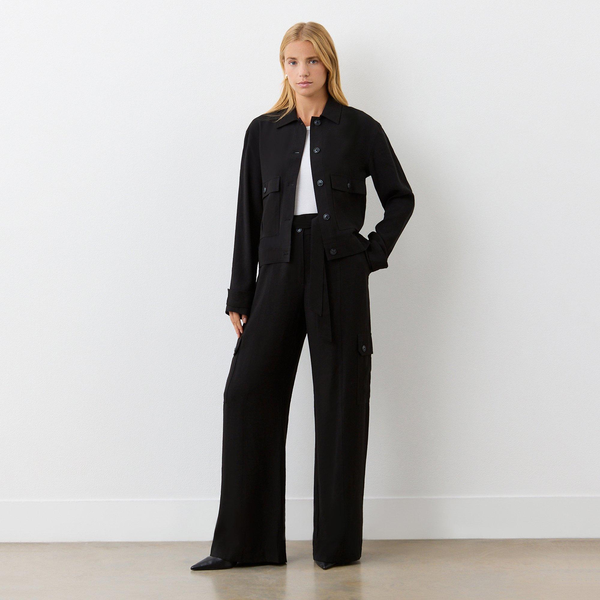 Finery Women's Black Alexa Relaxed Overshirt - 10 (S)