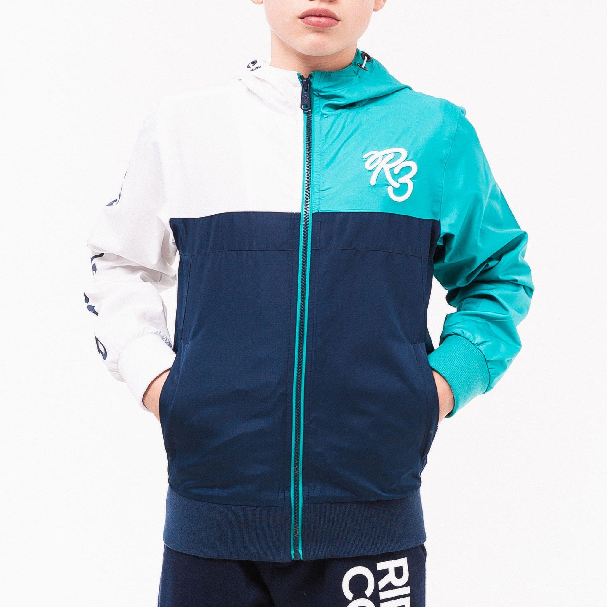 Hvid - Ripstop - Børns Twinface Langærmet Hættetrøje Vindjakke - 1