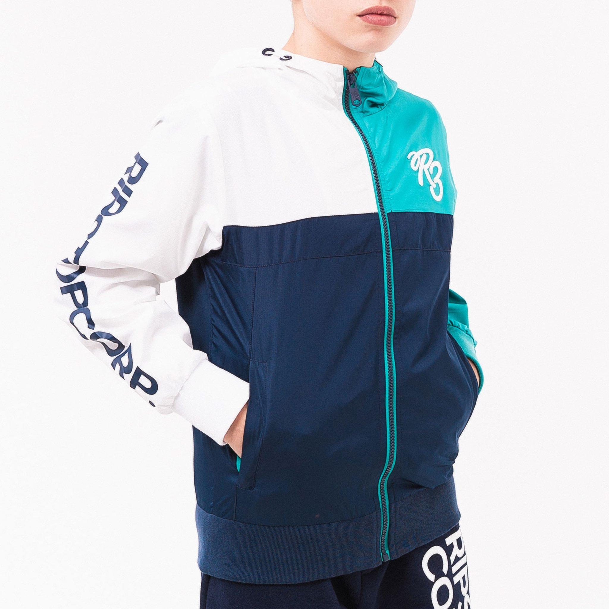 Hvid - Ripstop - Børns Twinface Langærmet Hættetrøje Vindjakke - 3