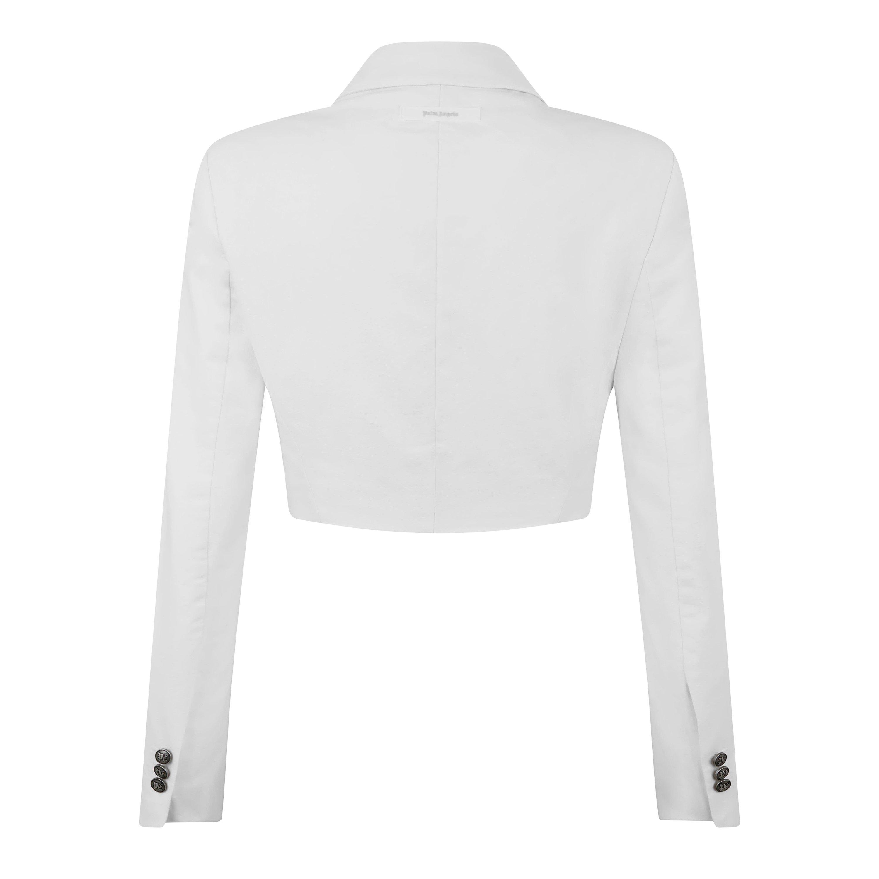White - Palm Angels - Women's Cropped Cotton Long Sleeve Blazer - 6