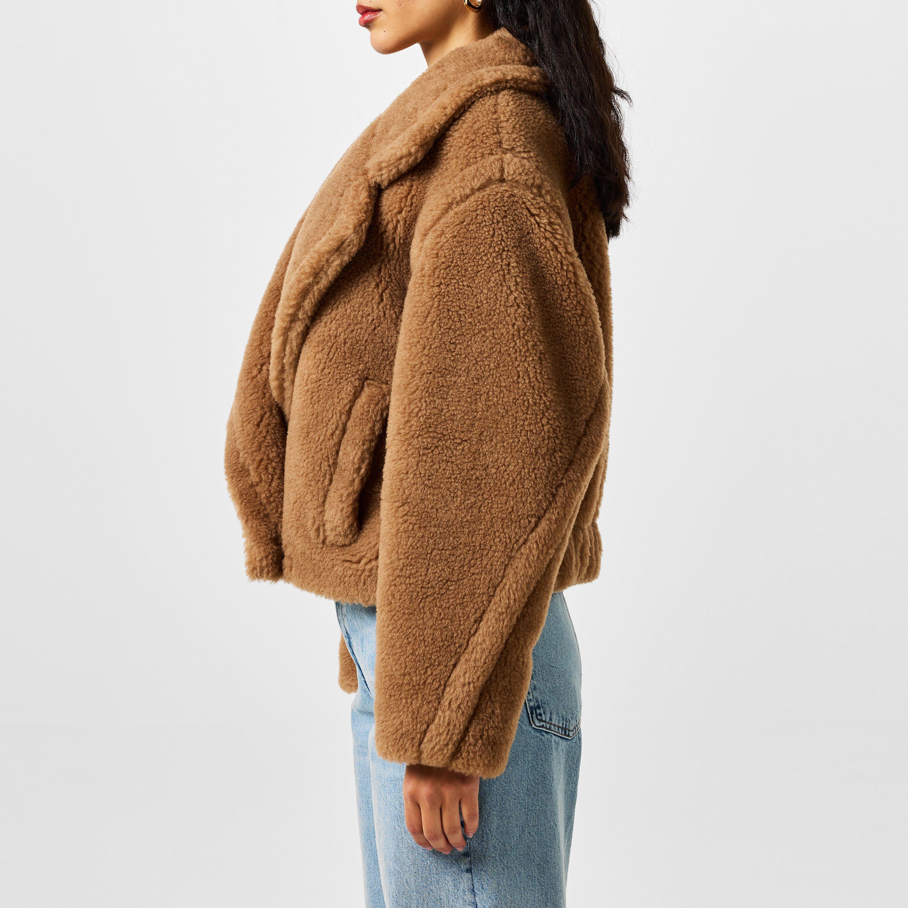 Camel - Max Mara - Women's Gardone Wool Oversized Fit Teddy Coat - 2