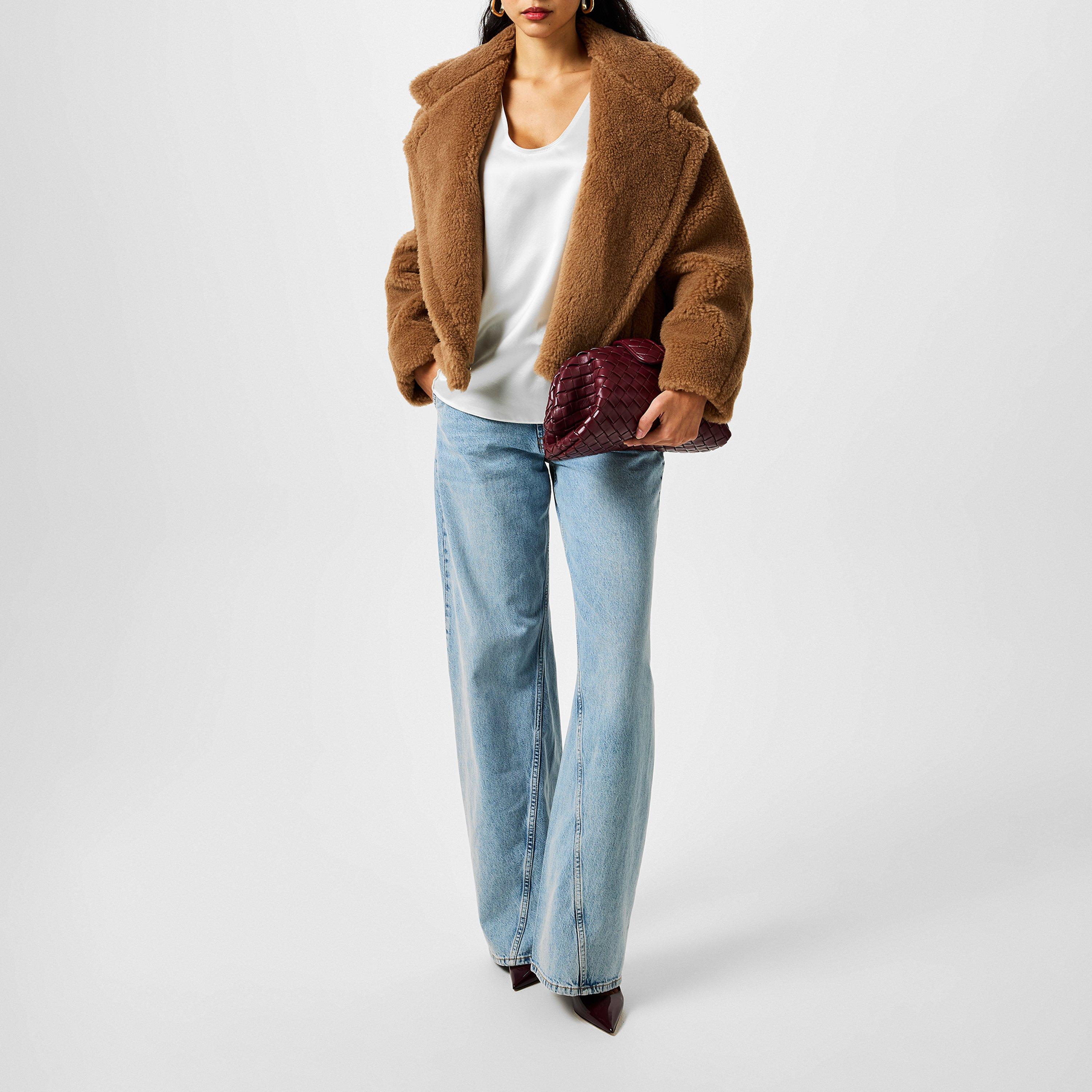 Camel - Max Mara - Women's Gardone Wool Oversized Fit Teddy Coat - 4