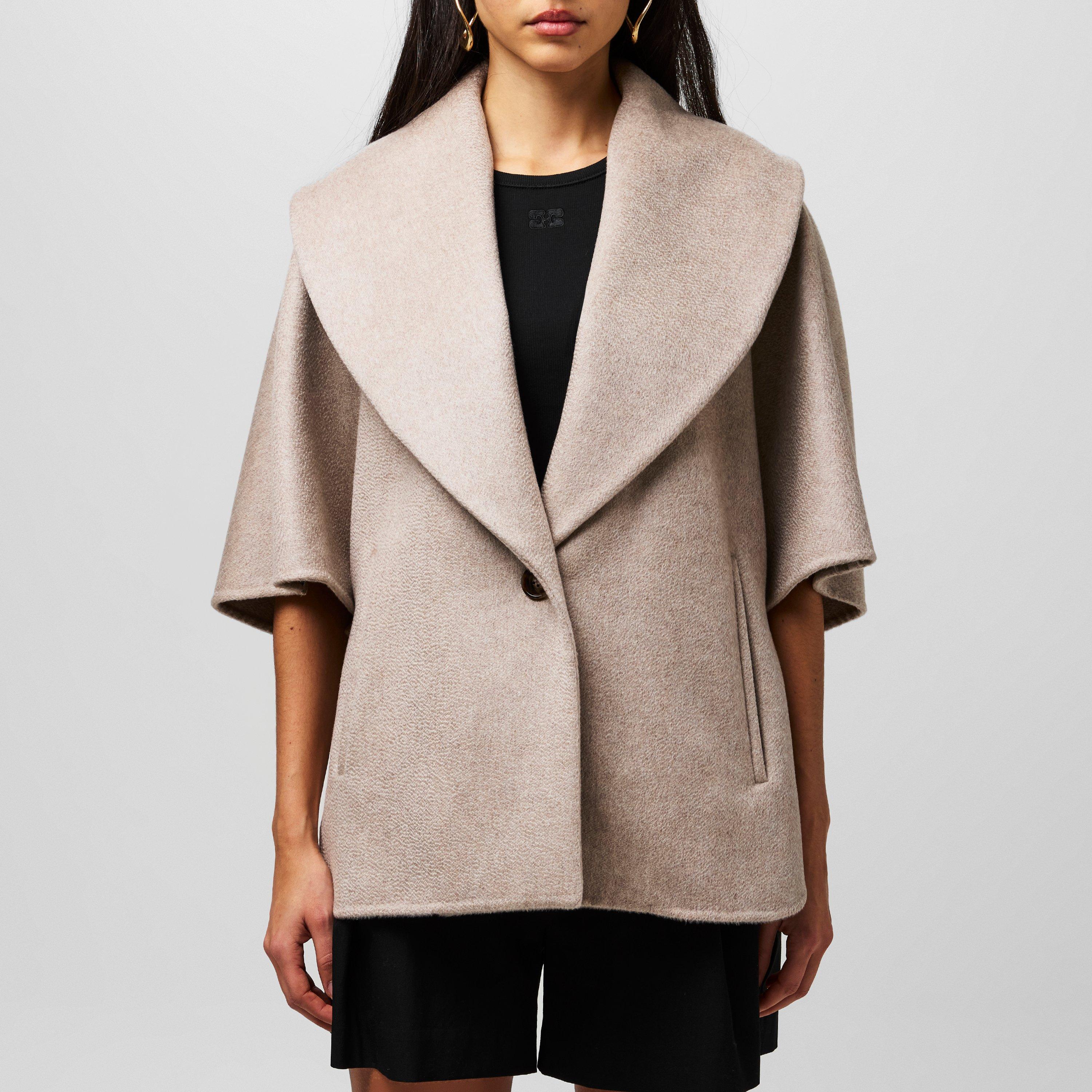 Beige - Max Mara - Women's Cashmere Cape Oversized Fit Hybrid Jacket - 1
