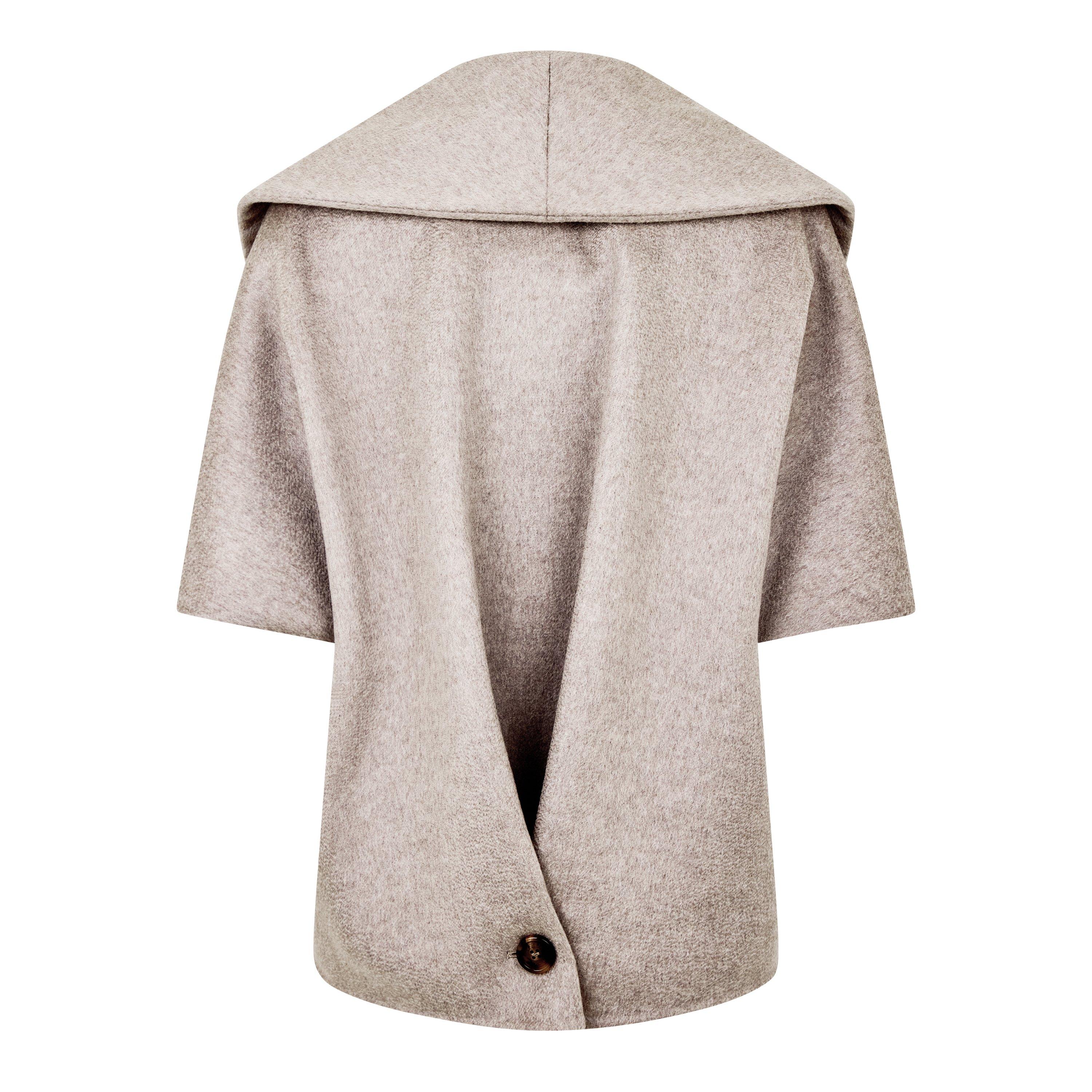 Beige - Max Mara - Women's Cashmere Cape Oversized Fit Hybrid Jacket - 6