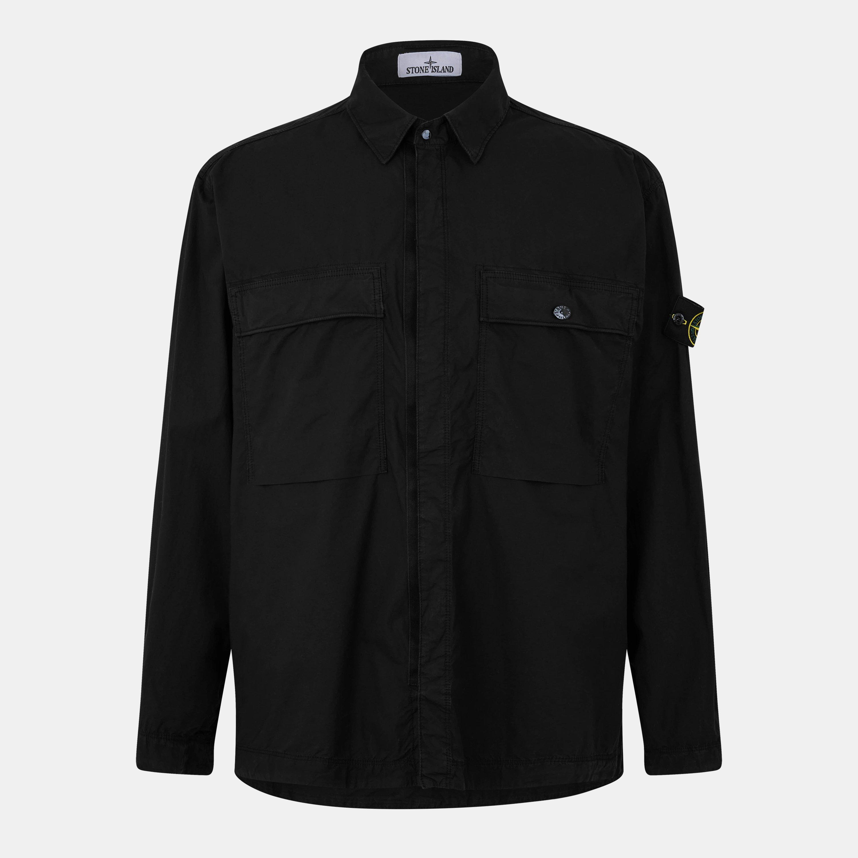 Nero V0029 - Stone Island - Men's 2 Pocket Tela Cotton Long Sleeve Overshirt - 1