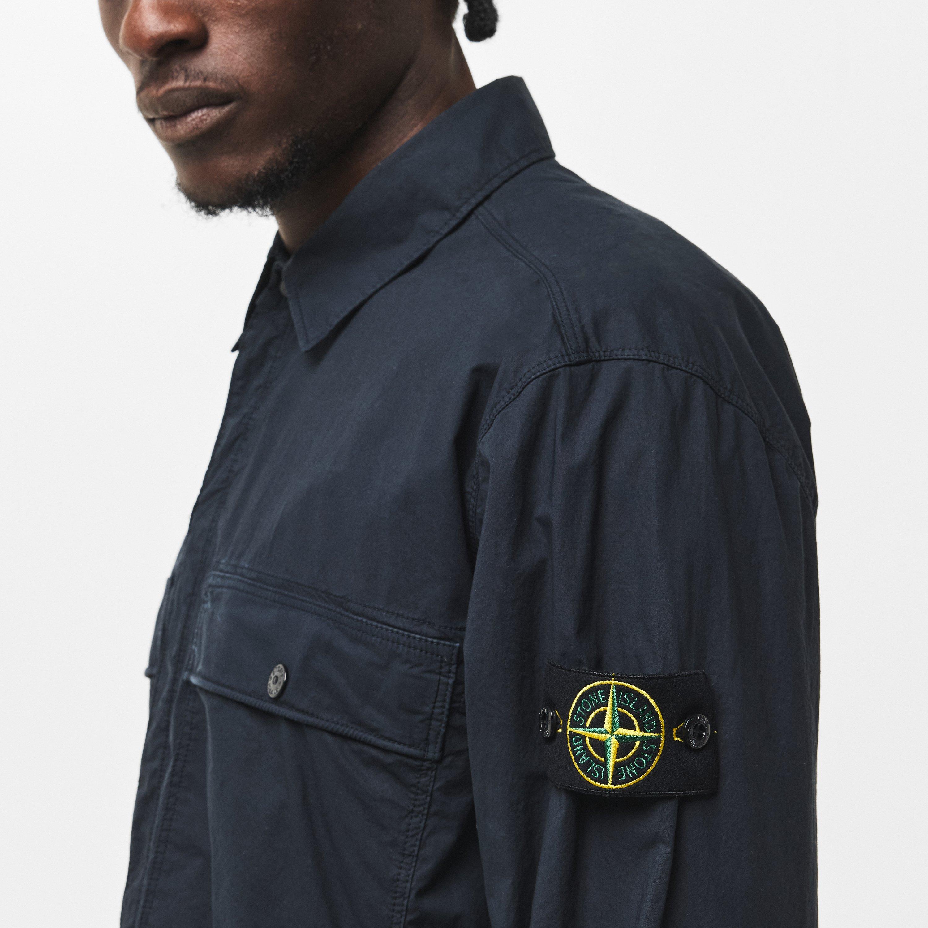 Blue V0020 - Stone Island - Men's 2 Pocket Tela Cotton Long Sleeve Overshirt - 5