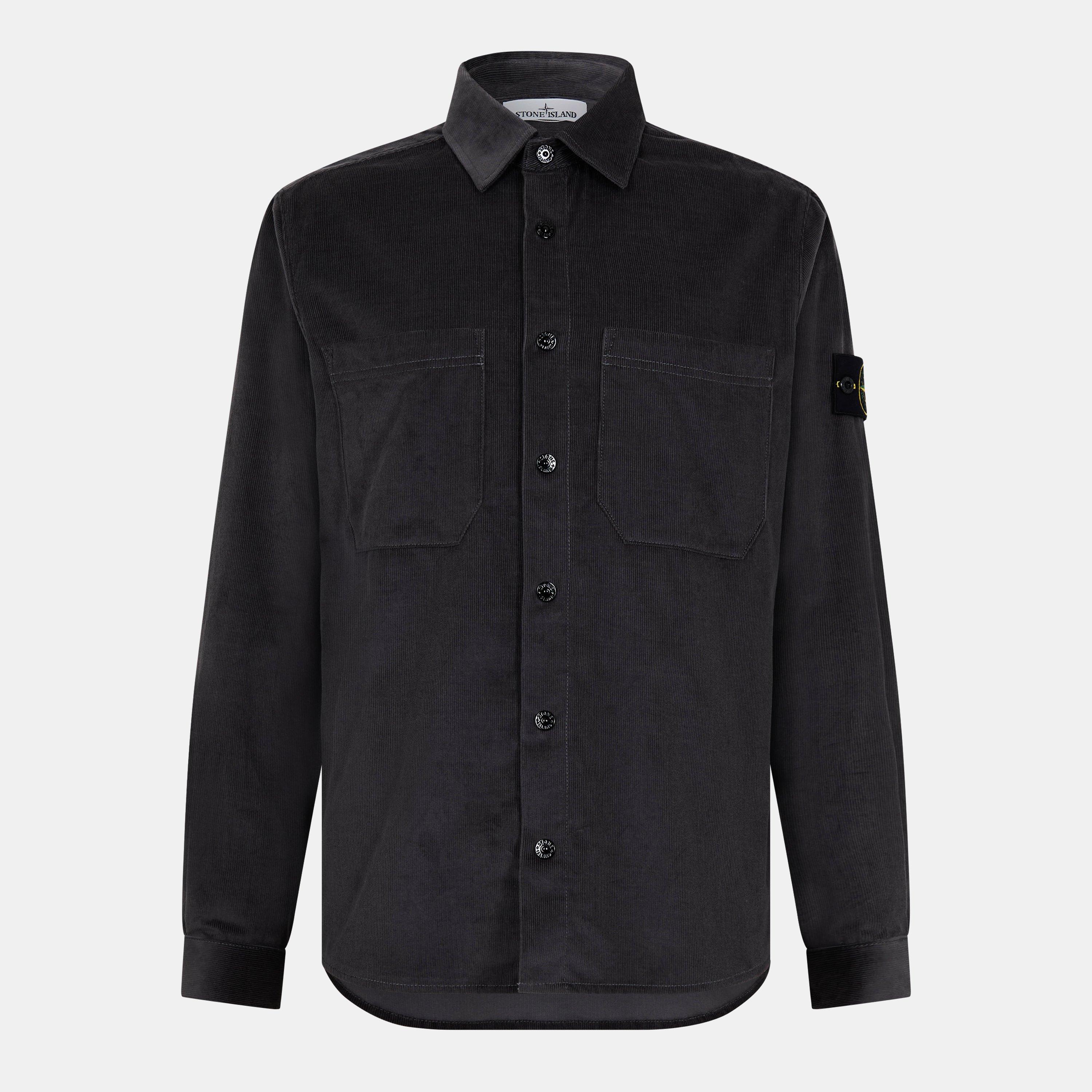 Antracite V0065 - Stone Island - Men's Cord Cotton Long Sleeve Overshirt - 1