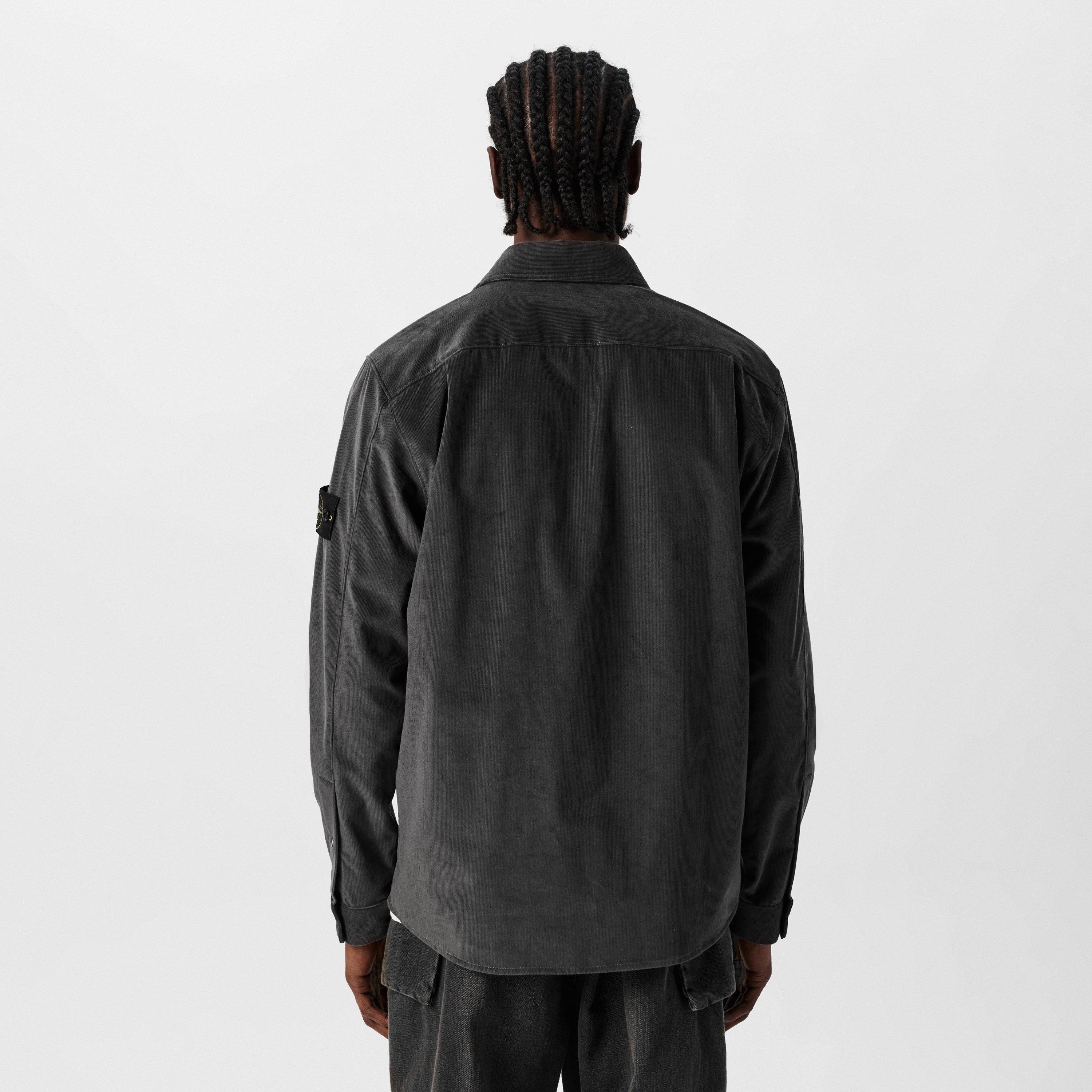 Antracite V0065 - Stone Island - Men's Cord Cotton Long Sleeve Overshirt - 4