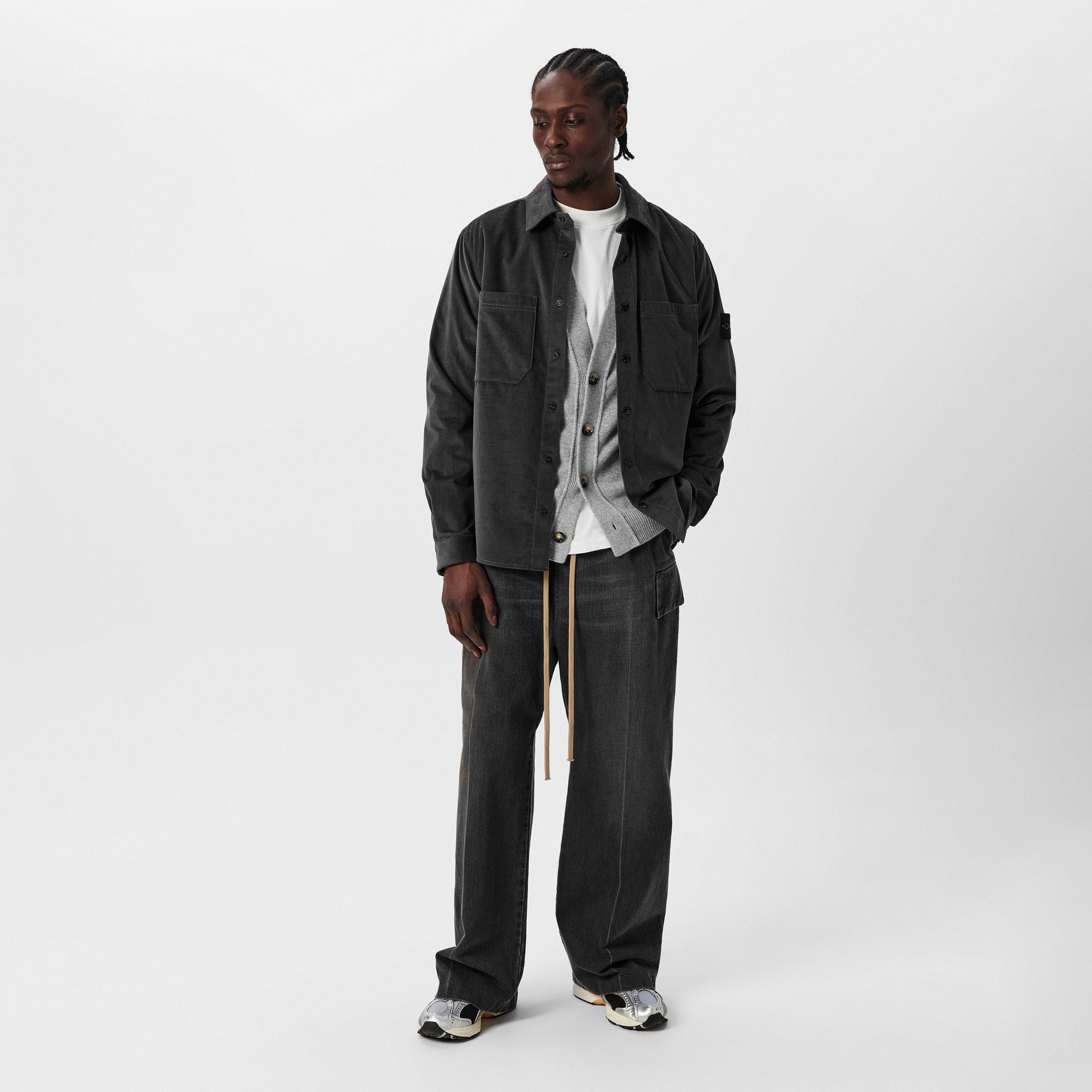 Antracite V0065 - Stone Island - Men's Cord Cotton Long Sleeve Overshirt - 6