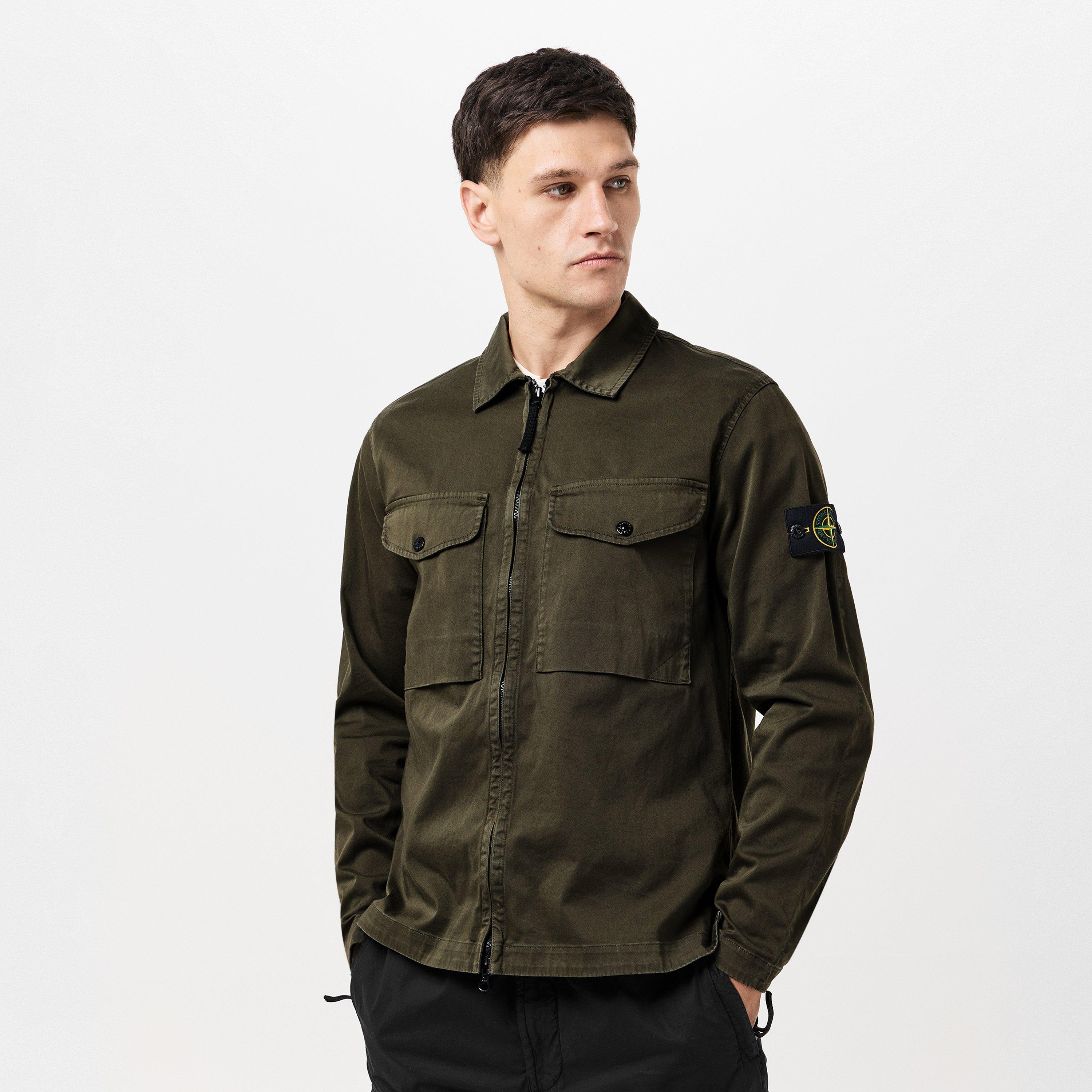 STONE  ZIP OVERSHIRT Lサイズ Stone Island | Cotton Zip Overshirt | Overshirts | Cruise Fashion