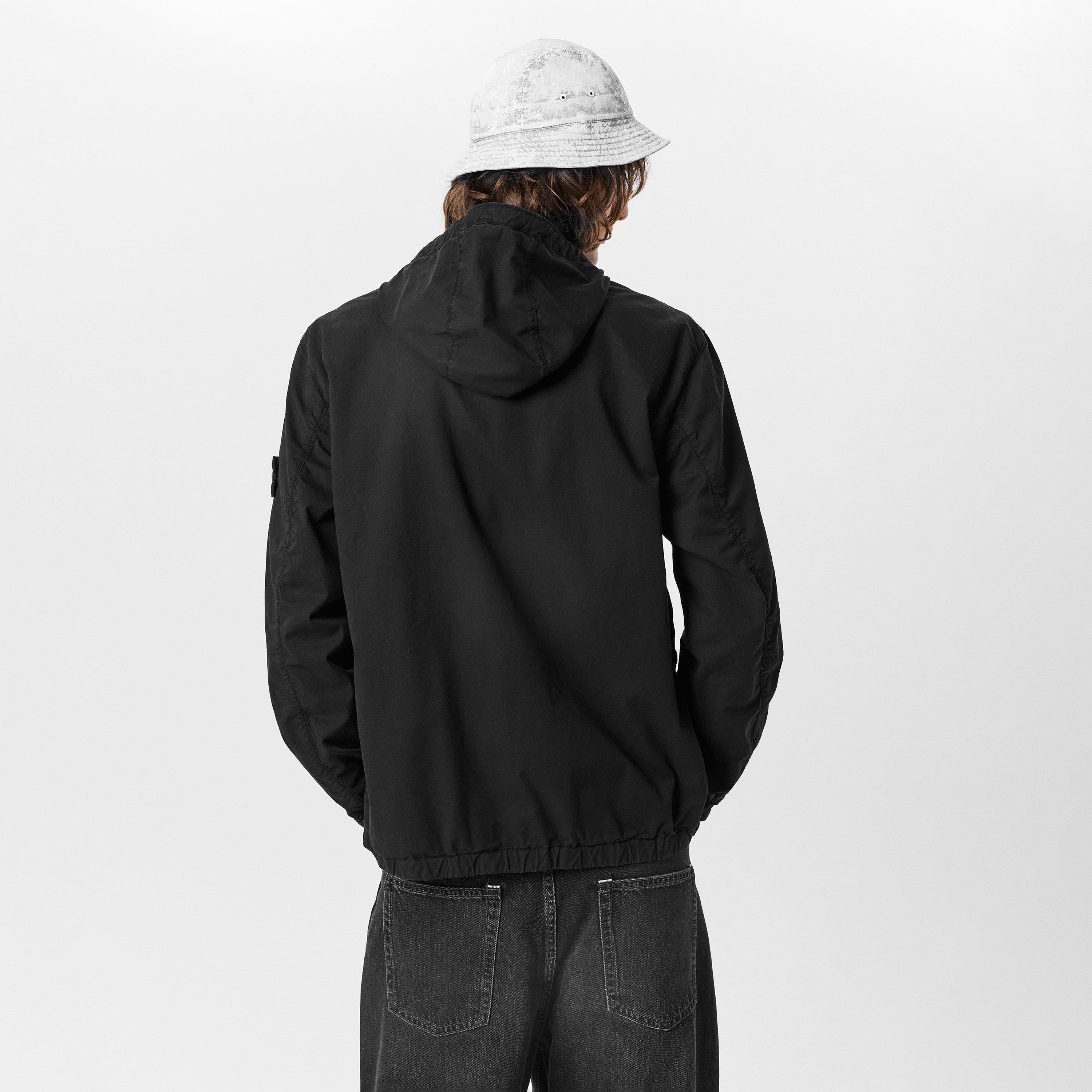 Nero V0029 - Stone Island - Men's Supima Cotton Twill Hooded Long Sleeve Overshirt - 4