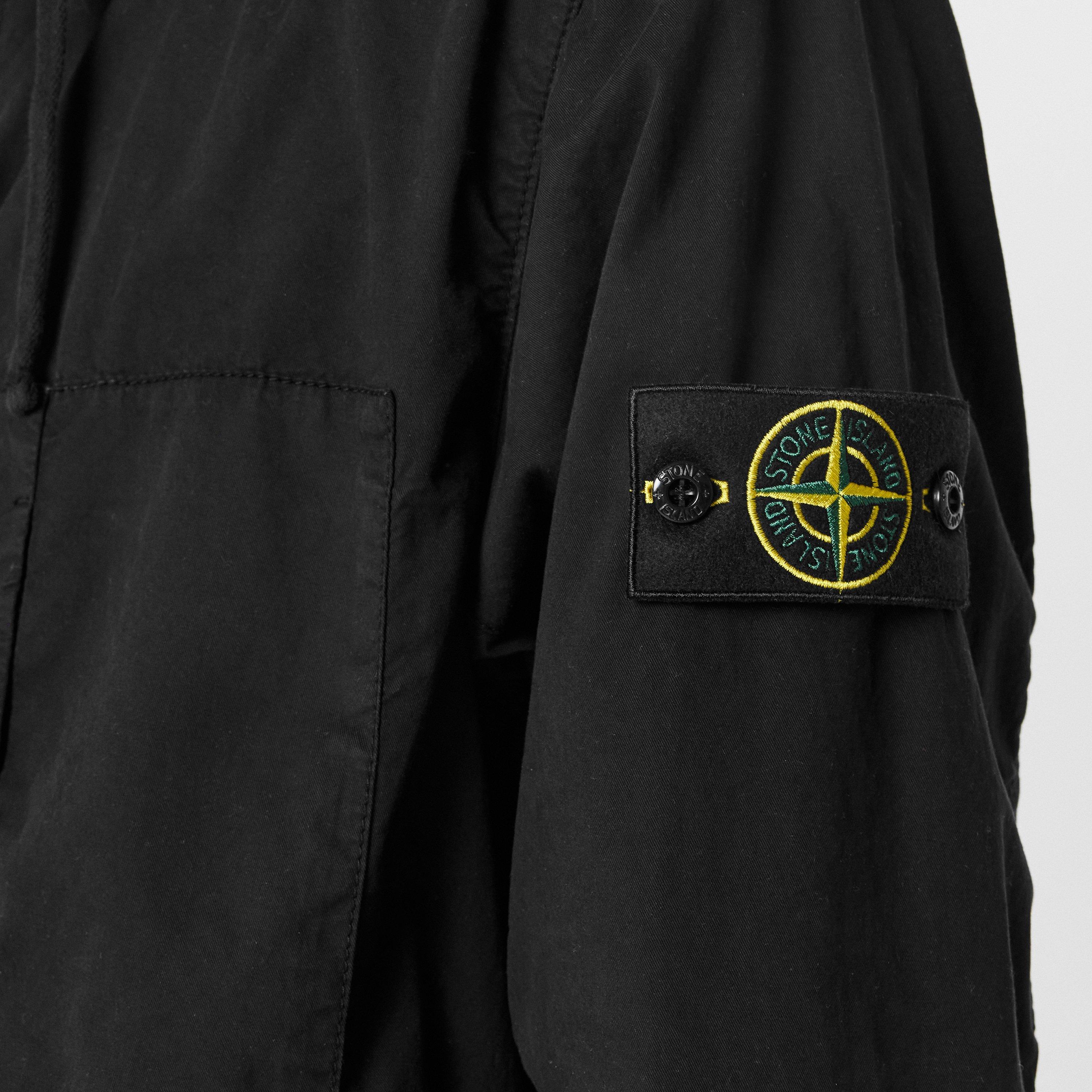 Nero V0029 - Stone Island - Men's Supima Cotton Twill Hooded Long Sleeve Overshirt - 5